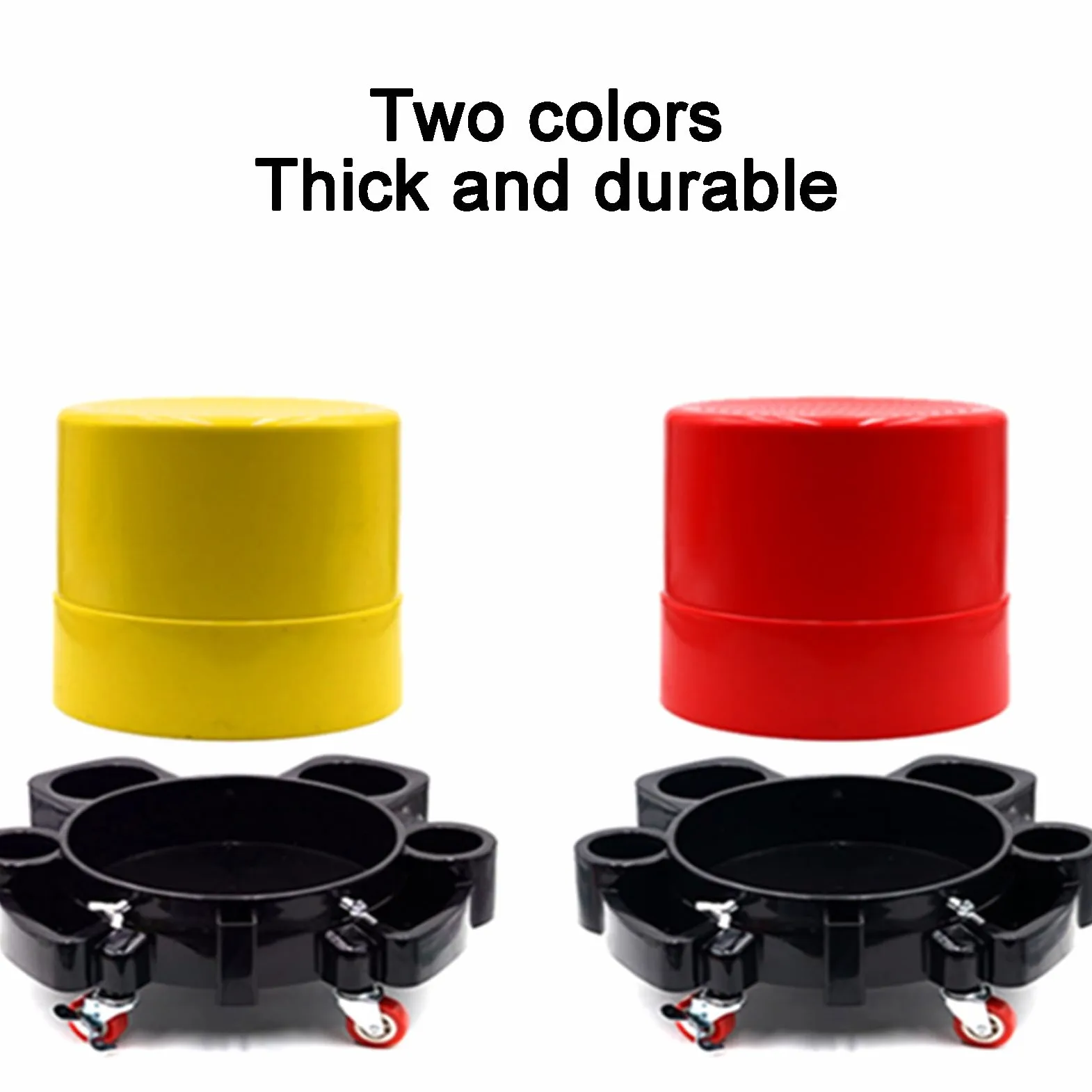 Taburete Taller, Taburete con Ruedas, Mecánica Silla Extraíble de Plástico, Taburete de Taller Móvil, Adecuado para Lavaderos de Autos y Garajes(Yellow)