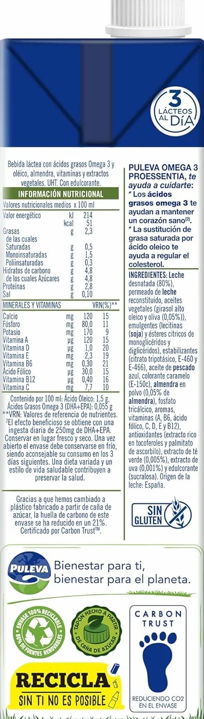 Puleva Omega 3 Proessentia Almendras brik 1L – Caja 6 litros