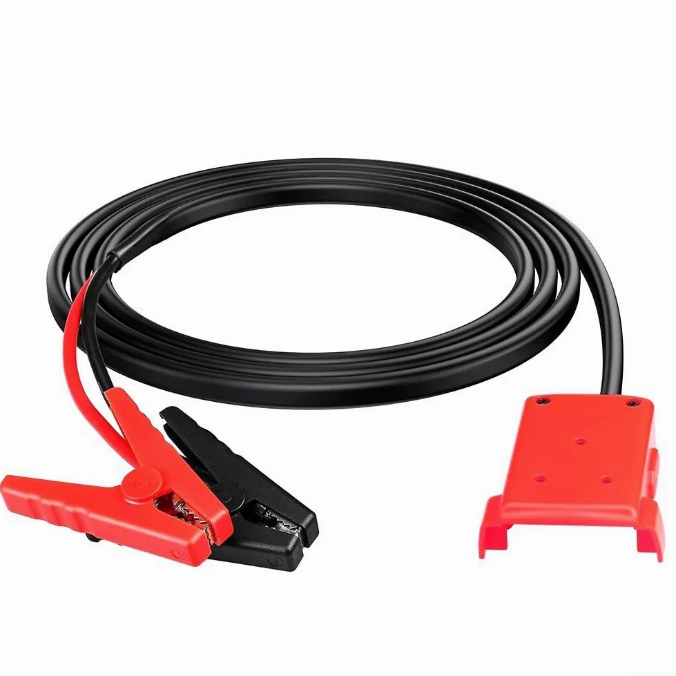 DAZZLEEX Cable de batería de iones de litio de 18 V con abrazaderas de 8 AWG para arrancador de salto, cable de arranque auxiliar portátil para coche, arnés de cable de 6 pies, ABS y cobre puro
