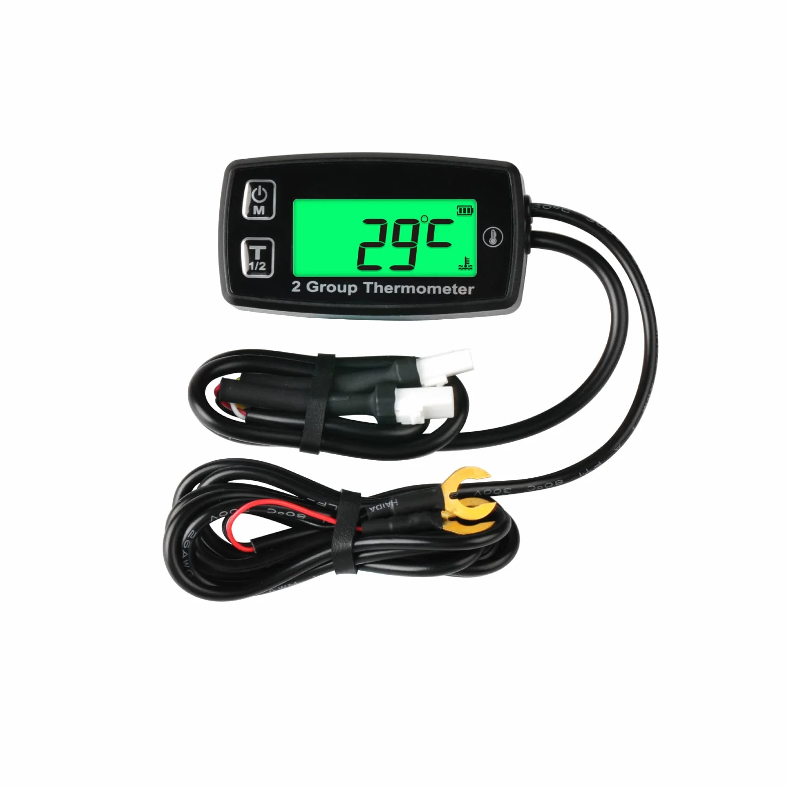Termómetro de Motor LCD Digital Dual Indicador de Temperatura Termómetro de Motocicleta Alerta de Temperatura para Camión Volquete Scooter Motor ATV Fuera de Borda Motor de Moto