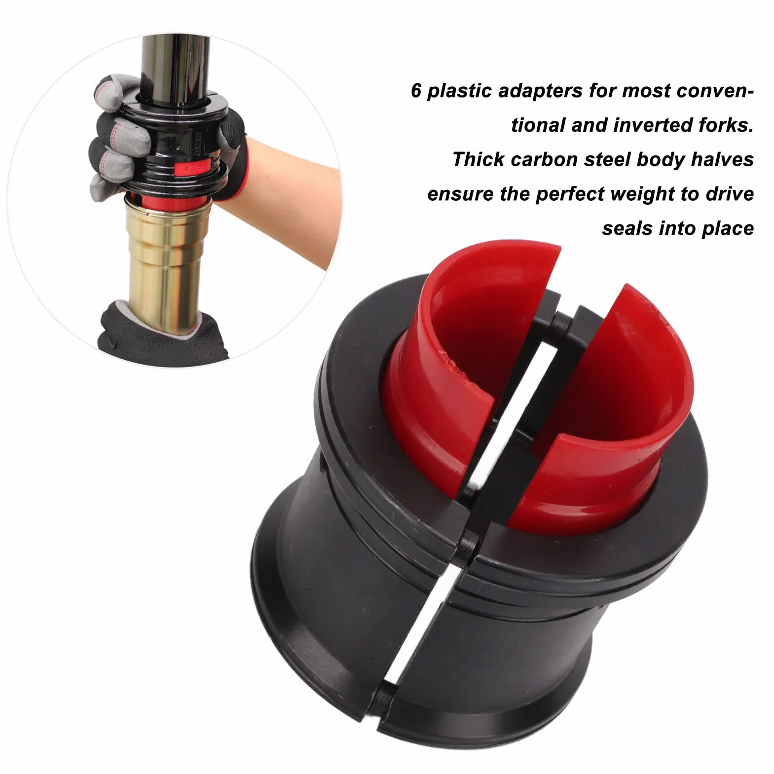Herramienta de Controlador de Sello de Horquilla Delantera, Noslip Grip 35-50 Mm Forma de Brida Herramienta de Instalación de Sellos de Aceite del Cuerpo para Motocicletas Bicicletas