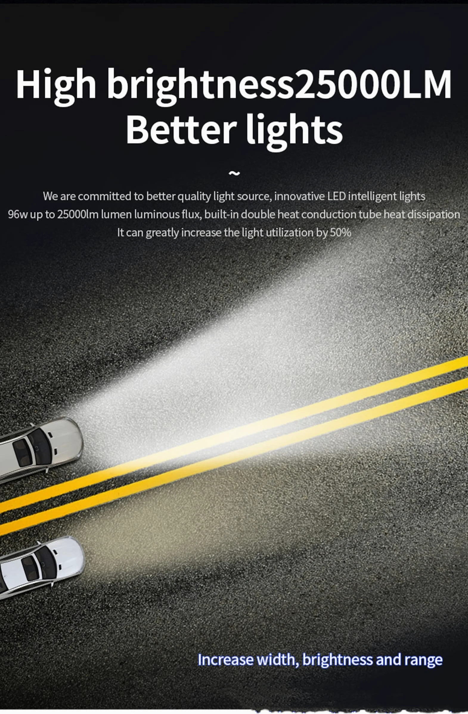 Bombillas LED Para Faros Delanteros, 80 W 16000 Lm, Kit De Conversión De Faros LED, Haz Bajo/Haz Alto Súper Brillante Con Decodificación, 6000 K Blanco Frío, Paquete De 2,H4