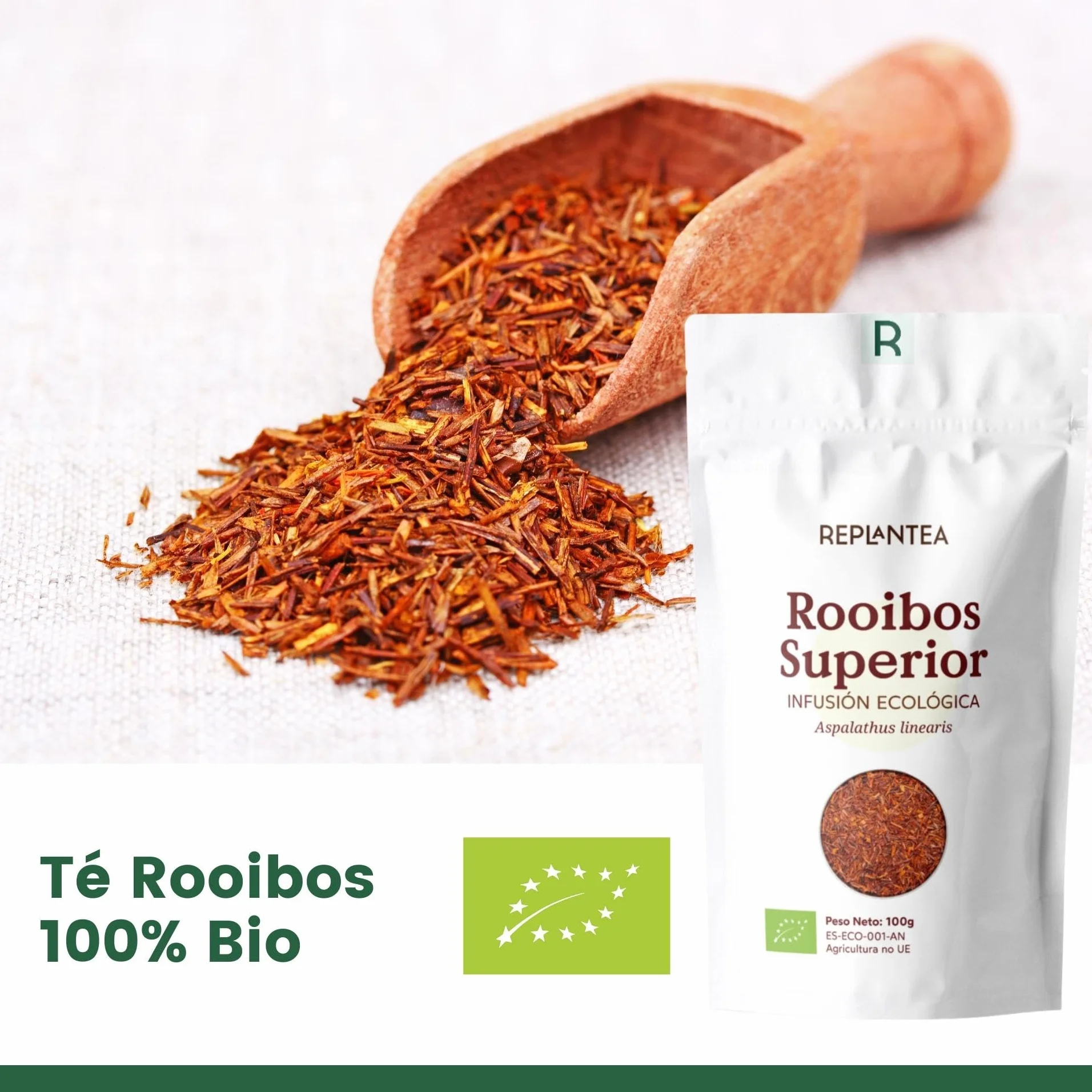 Té Rooibos Orgánico REPLANTEA® Superior 100g (50 Tazas) a Granel