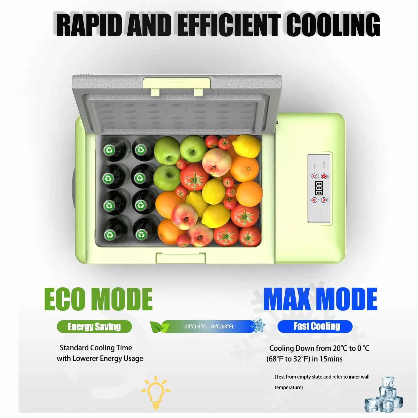 Alpicool Y16T 15L Mini Nevera de Coche portátil Eléctrica 12/24V CC Refrigerador de Coche para Hogar Aire Libre Camping, Viajes, Automóvil Enfriamiento de -20ºC a +20ºC
