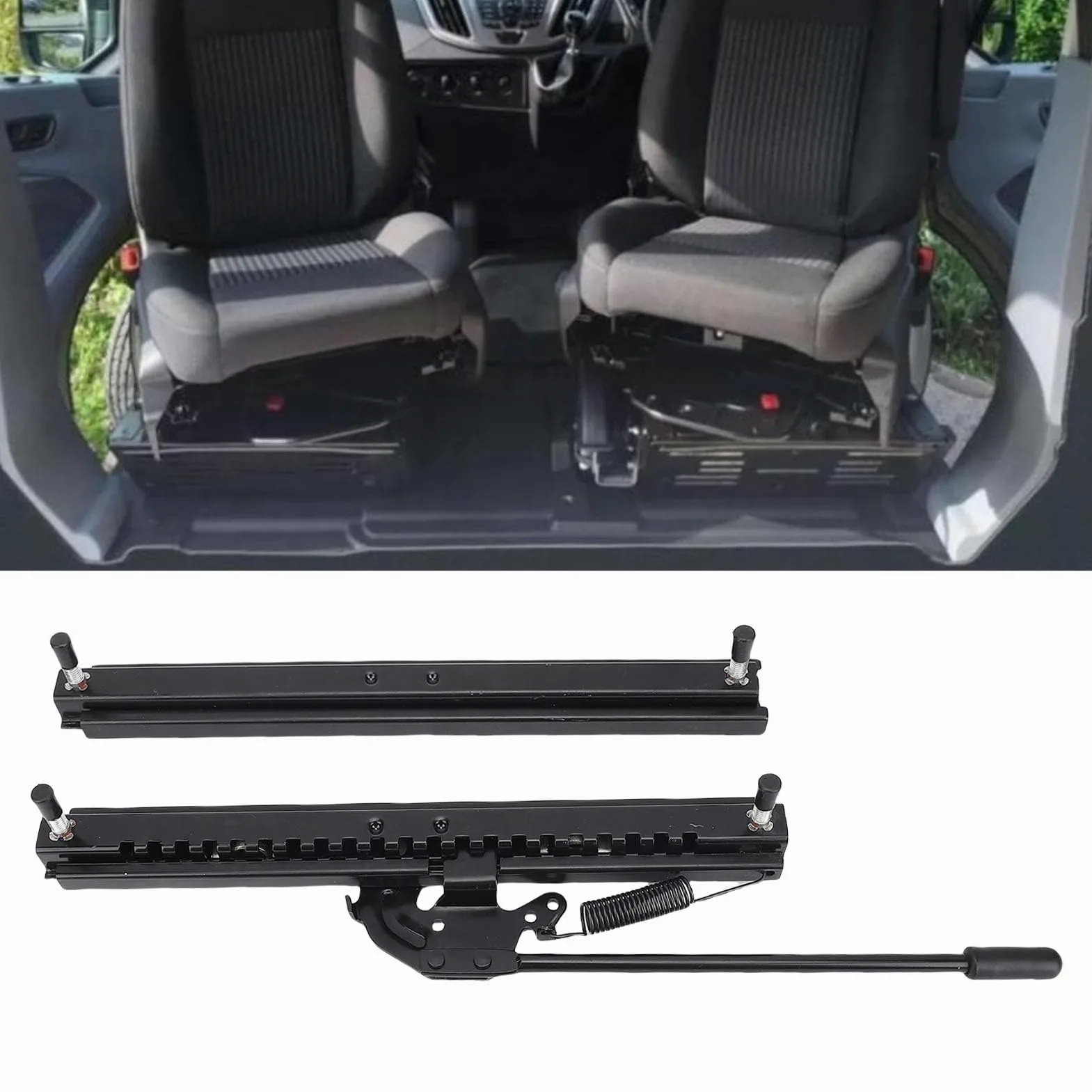 Fydun Juego de Rieles de Asiento Deslizantes Ajustables, Rieles de Acero Laminados en Frío de 320mm para Coche RV