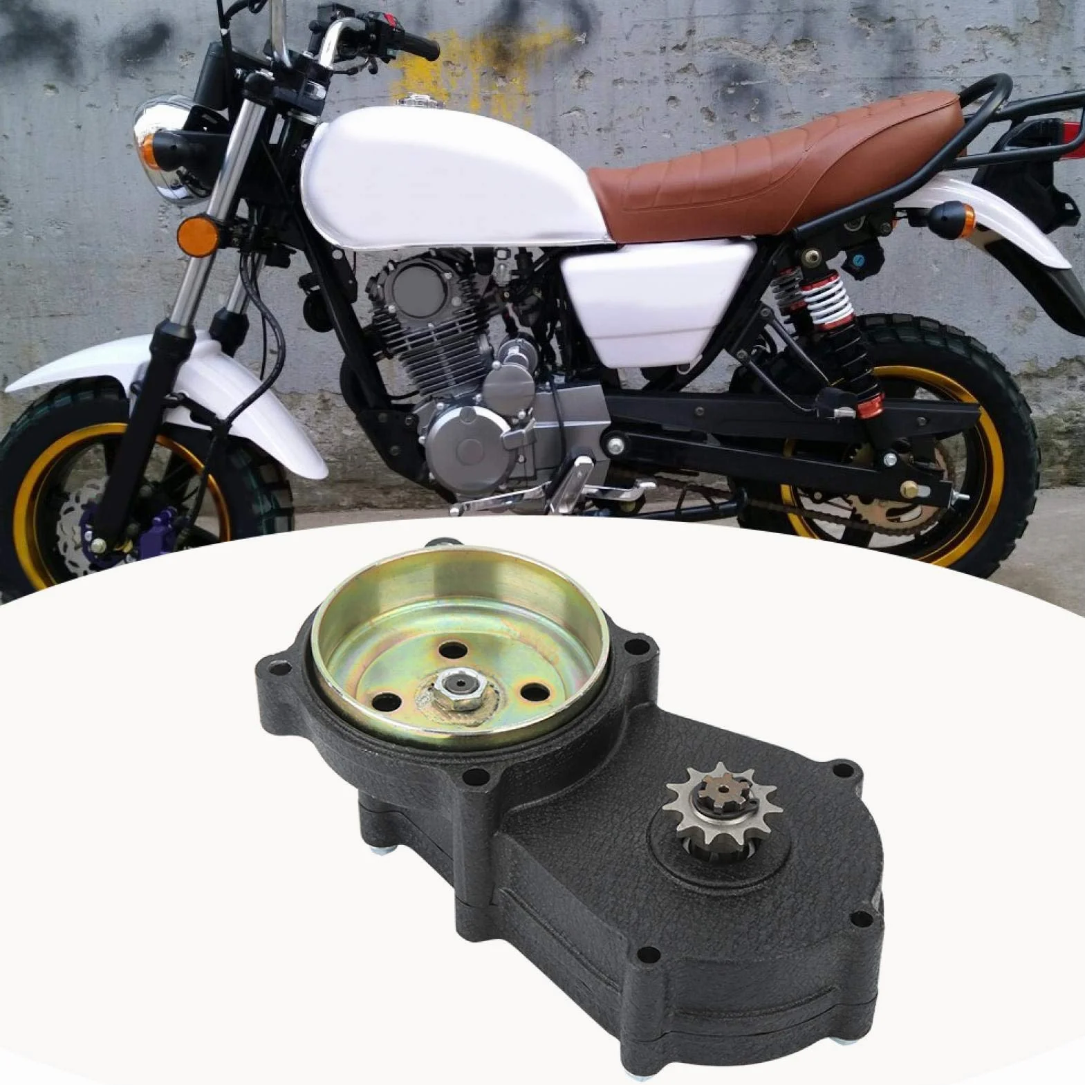 Caja de engranajes de doble cadena, 11T T8F doble cadena 47/49CC Caja de engranajes de tambor de embrague de motor apta para 2 tiempos Chino Minimoto Baby Kid