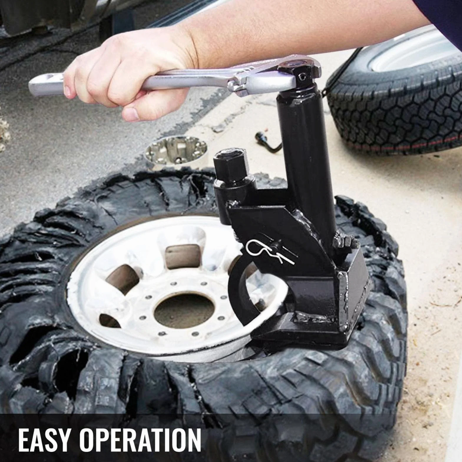 Gato Destalonador de Neumáticos Manual Herramienta Cambio Neumáticos con Martillo Ajustable Herramienta Cambio Neumáticos Manual para Destalonar Neumáticos para ATV UTV Reparación