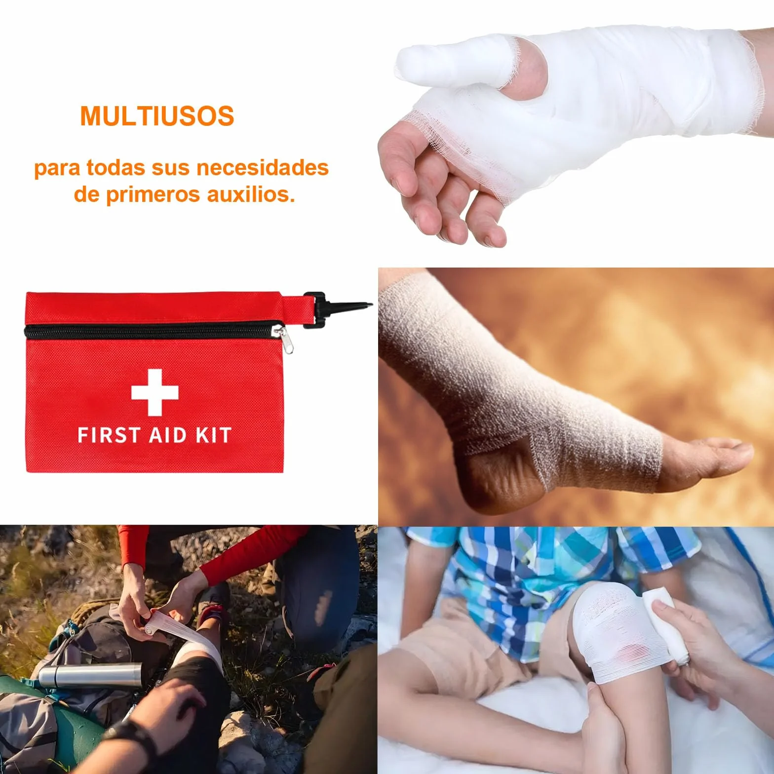 Botiquín de Primeros Auxilios 80 Piezas Mini Kit para Coche Moto Viaje Hogar