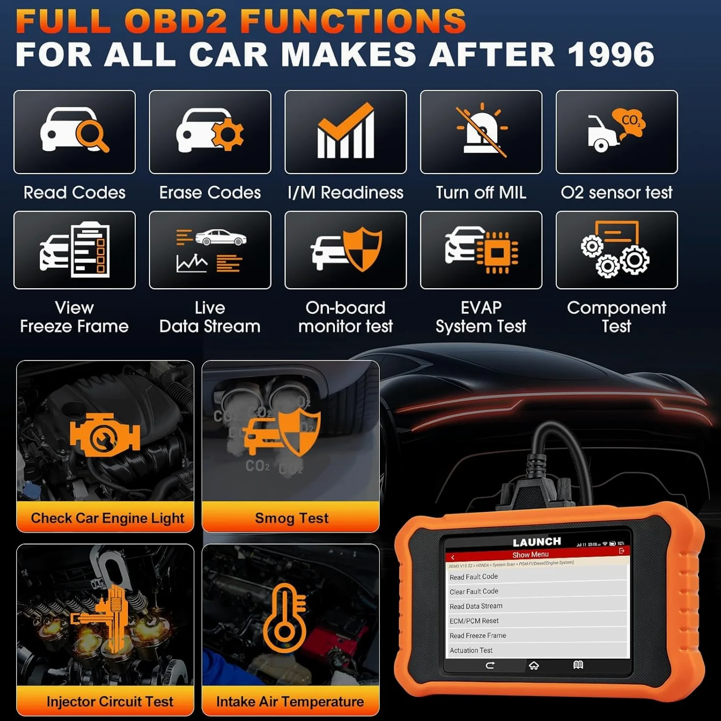 LAUNCH X431 Elite V2.0 OBD2 Diagnóstico de Todo Sistema para Toyota, Función de Todo Reinicio, Bidireccional, Codificación ECU Reset de Aceite Registro de Batería Escáner