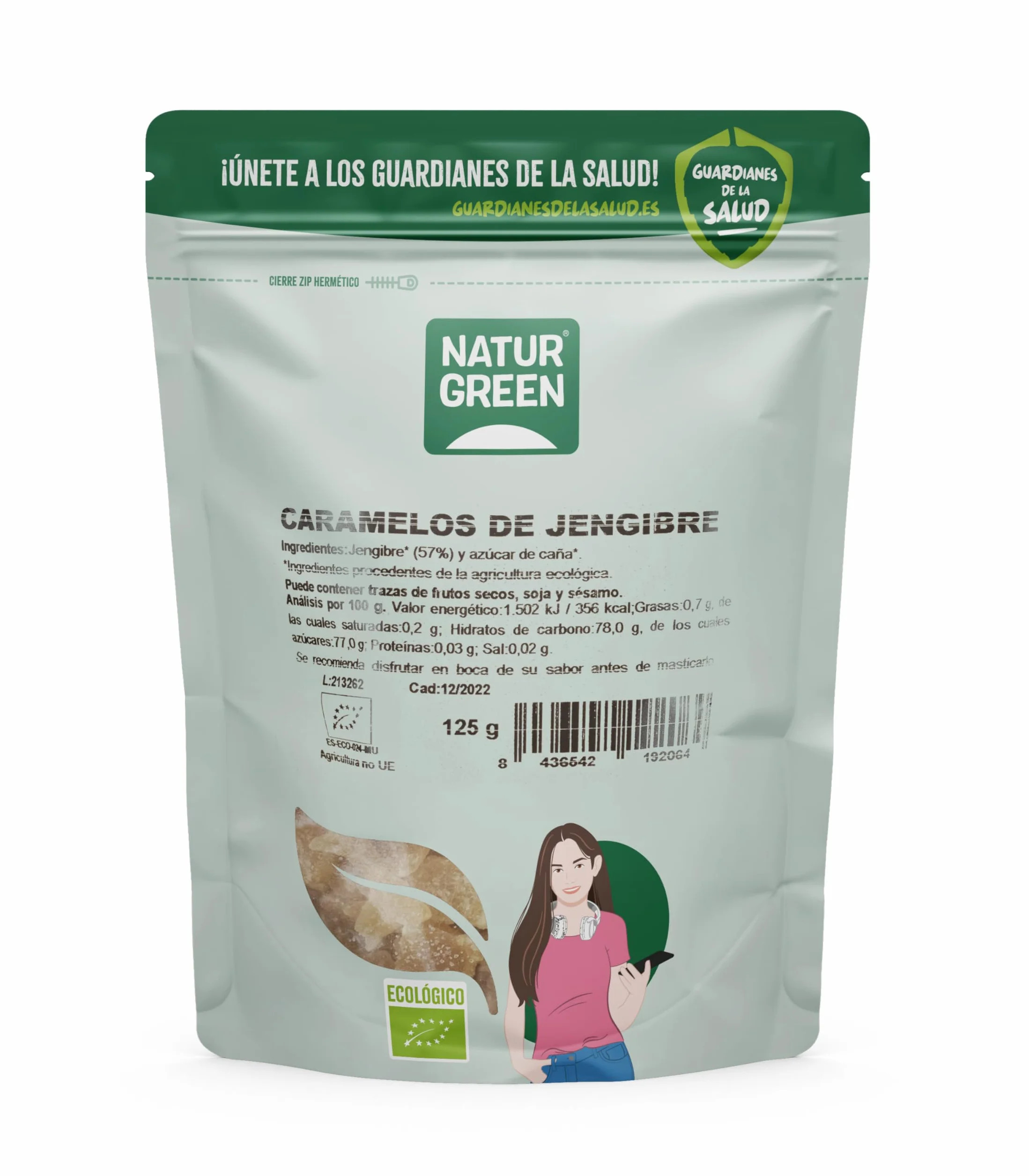 NaturGreen Caramelos de Jengibre 125 g