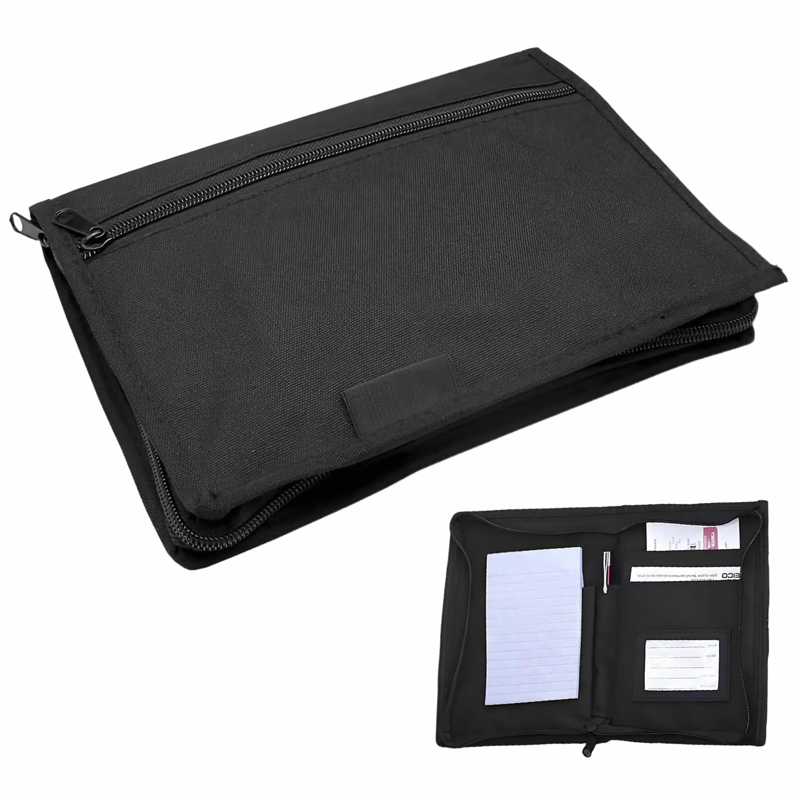 Cartera Organizadora de Guantera Portátil Coche, Carpeta Documentación Múltiples Bolsillos para Registro y Seguro de Coche