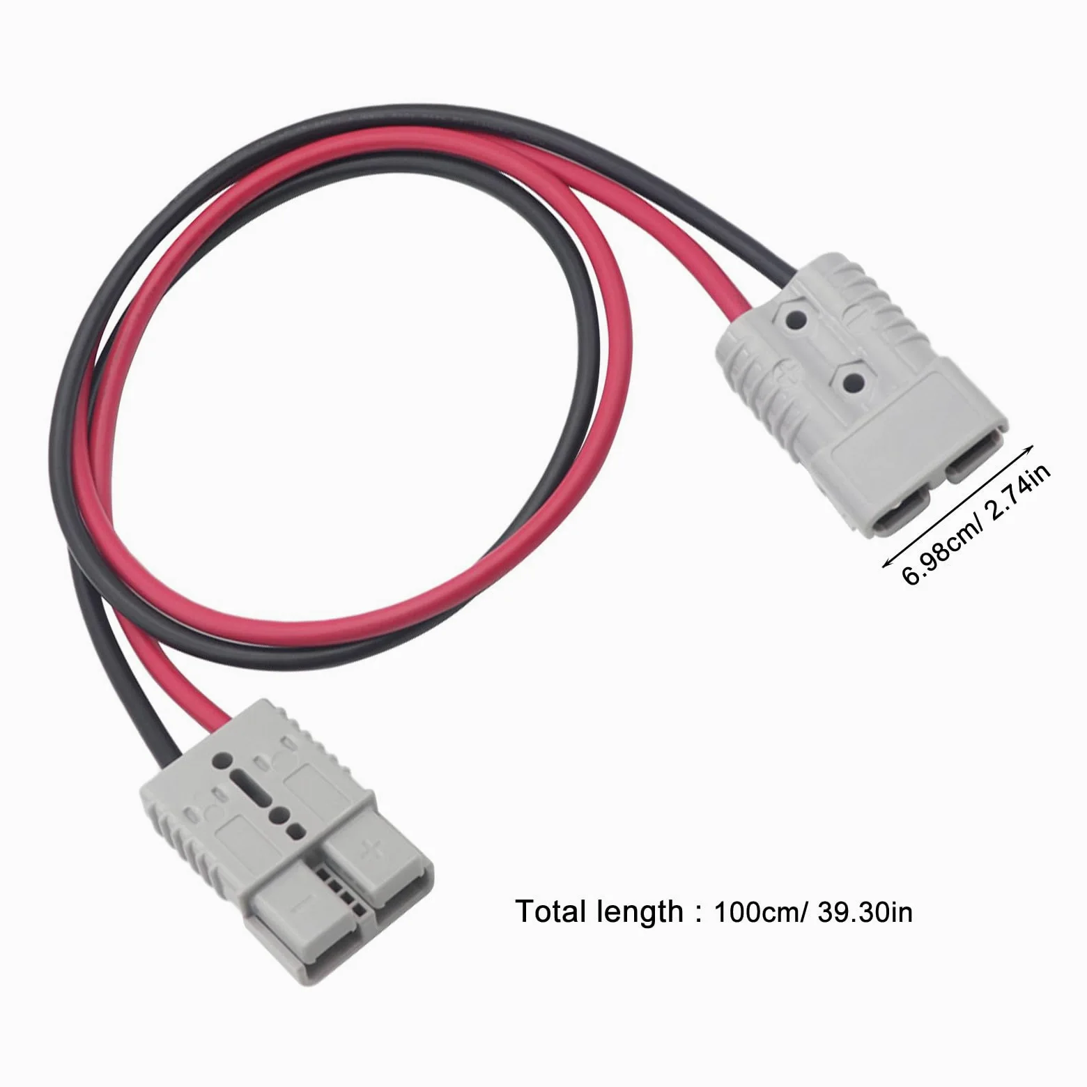UPKOCH Cable inversor de batería para coche - Conector de 175 A con cable de 6 AWG y 100 cm (39,3") - Conector de alimentación para sistemas de remolque con cabrestante en autocaravanas,