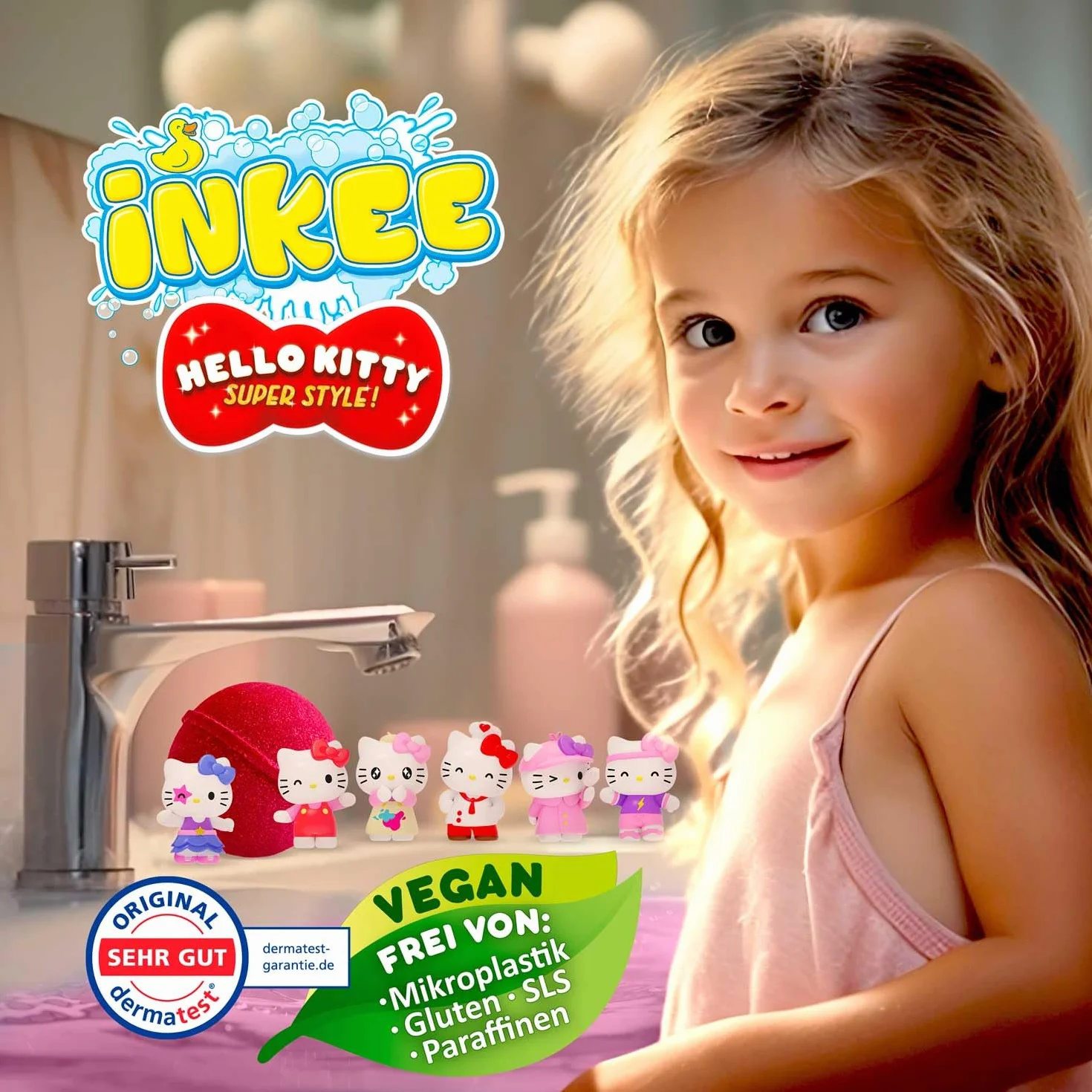 Hello Kitty bombas de baño infantiles 5-pack sorpresa coleccionables 80g sandía aceite jojoba rosa rojo