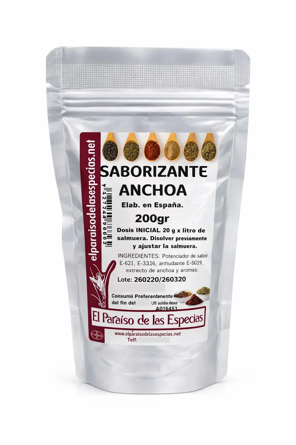 El Paraíso de las Especias Aderezo para Aceitunas con Sabor a Anchoas 200 grs