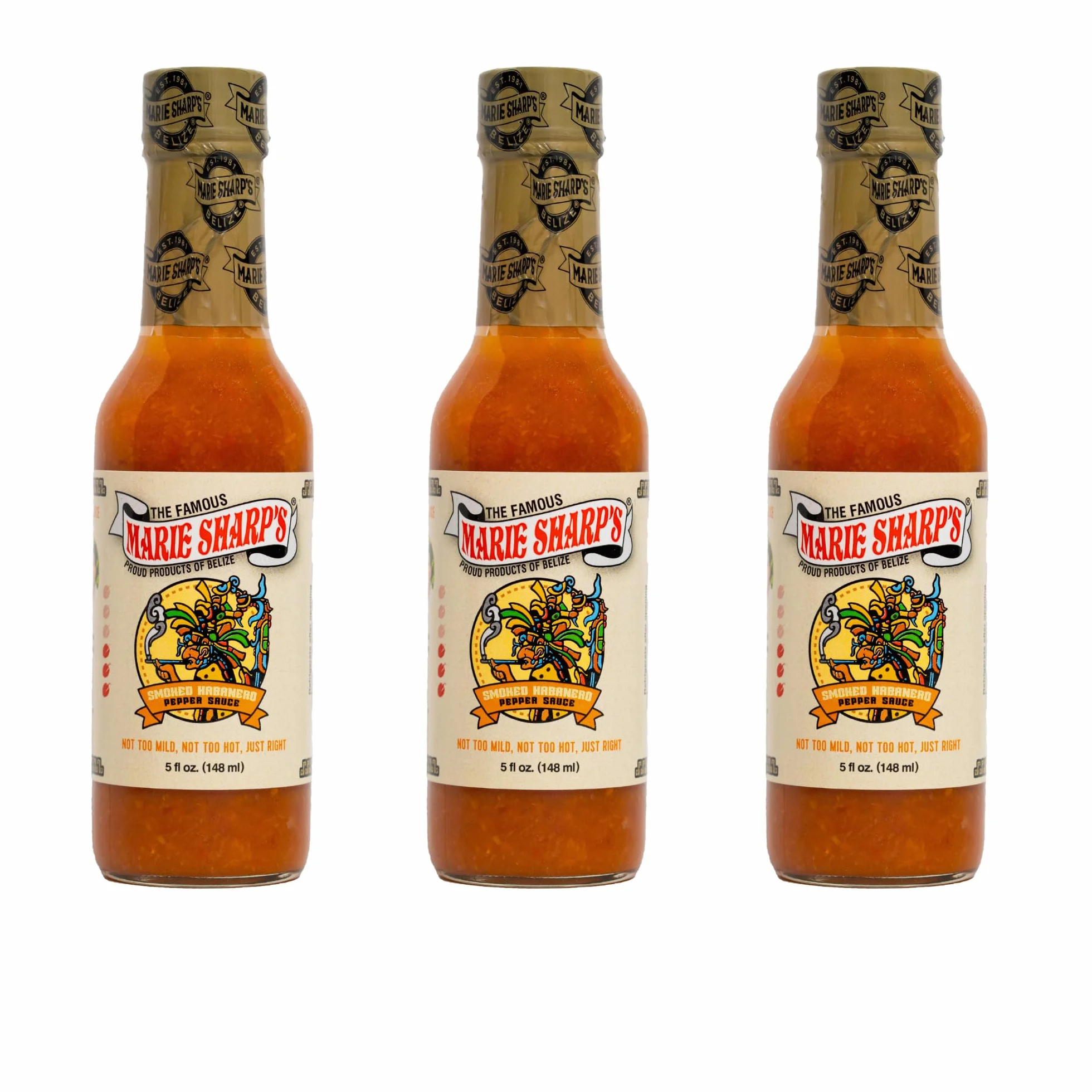 Marie Sharp's Smoked Habanero Pepper Sauce 5oz Pack of 3