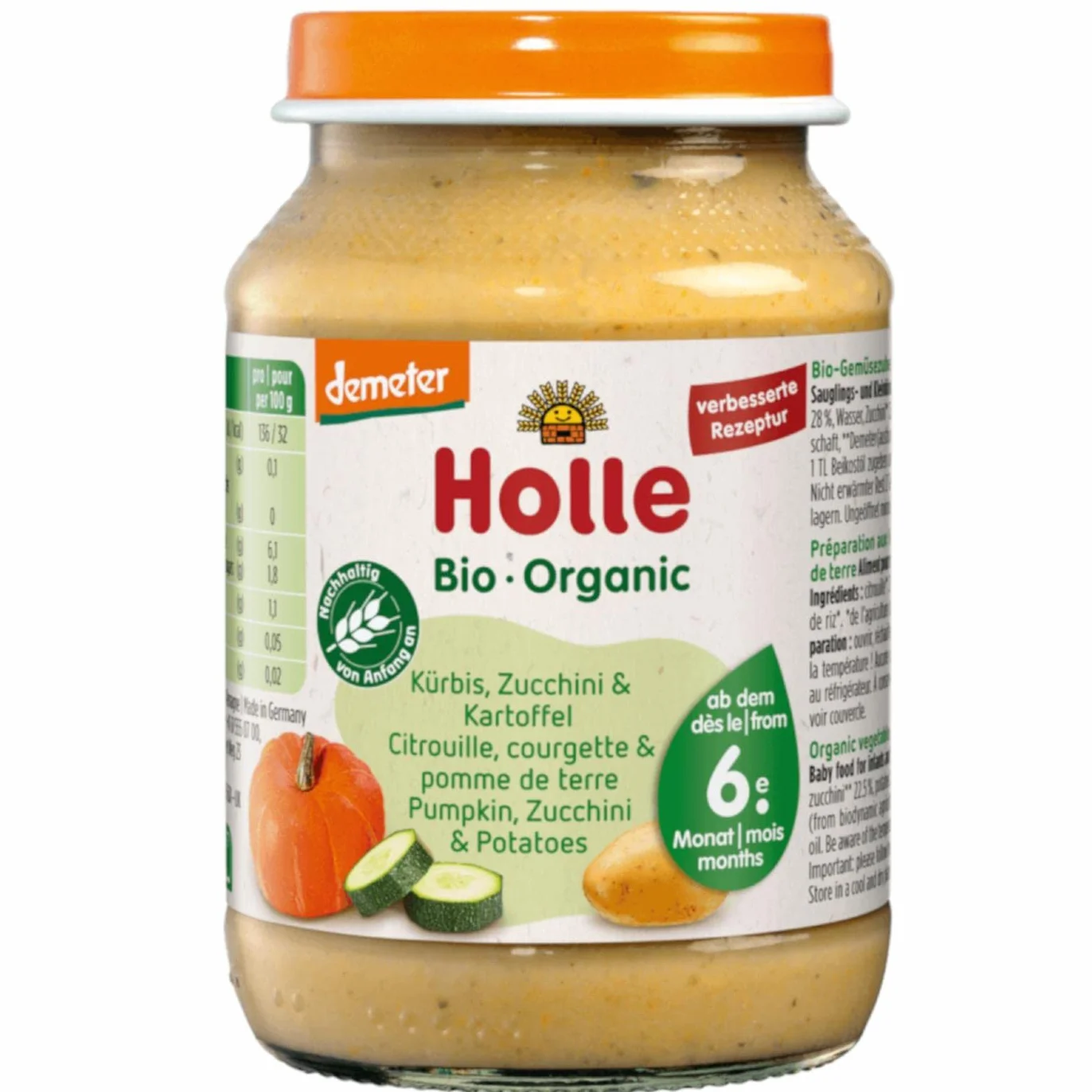 Tarrito de Calabacín, Calabaza y Patata Bio 190 g