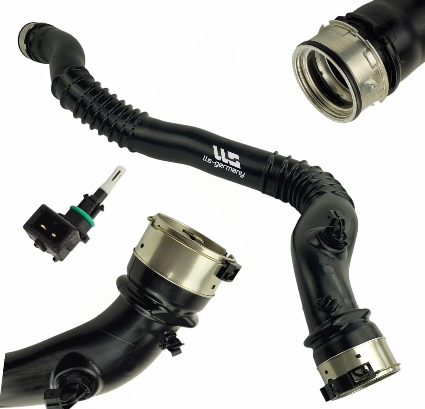 LLS-GERMANY Manguera turbo compatible con BMW Serie 1 Cabriolet E88 Coupé E82 118d 120d 123d 125i conexión original HENN