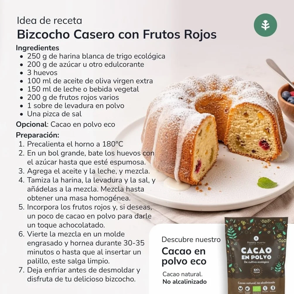 PLANETA HUERTO Harina Blanca de Trigo Eco 5 Kg Rica en Carbohidratos para Preparaciones Horneadas