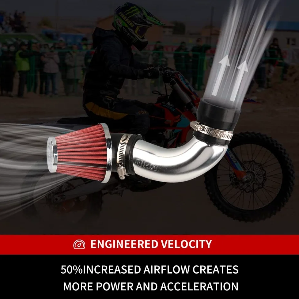 Tubo de curva de succión del filtro de aire nibbi, curva de admisión de alto rendimiento, maniquí de admisión del motor gy6, adecuado para la entrada de aire frío gy6, atv, UTV