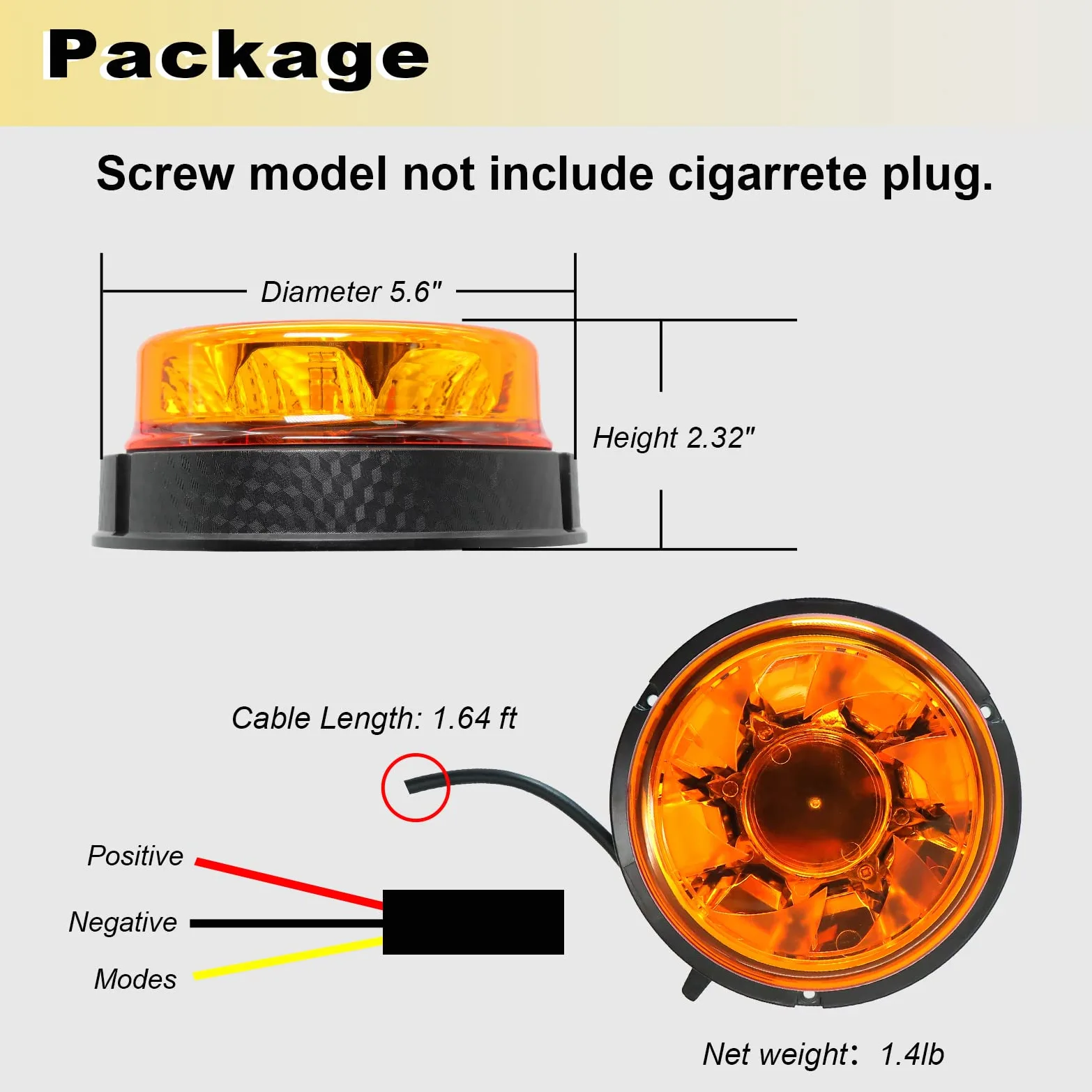 Agrieyes Luces estroboscópicas LED con lente reemplazable, advertencia de emergencia, luz intermitente ámbar para vehículos, camiones, tractores, automóviles postales