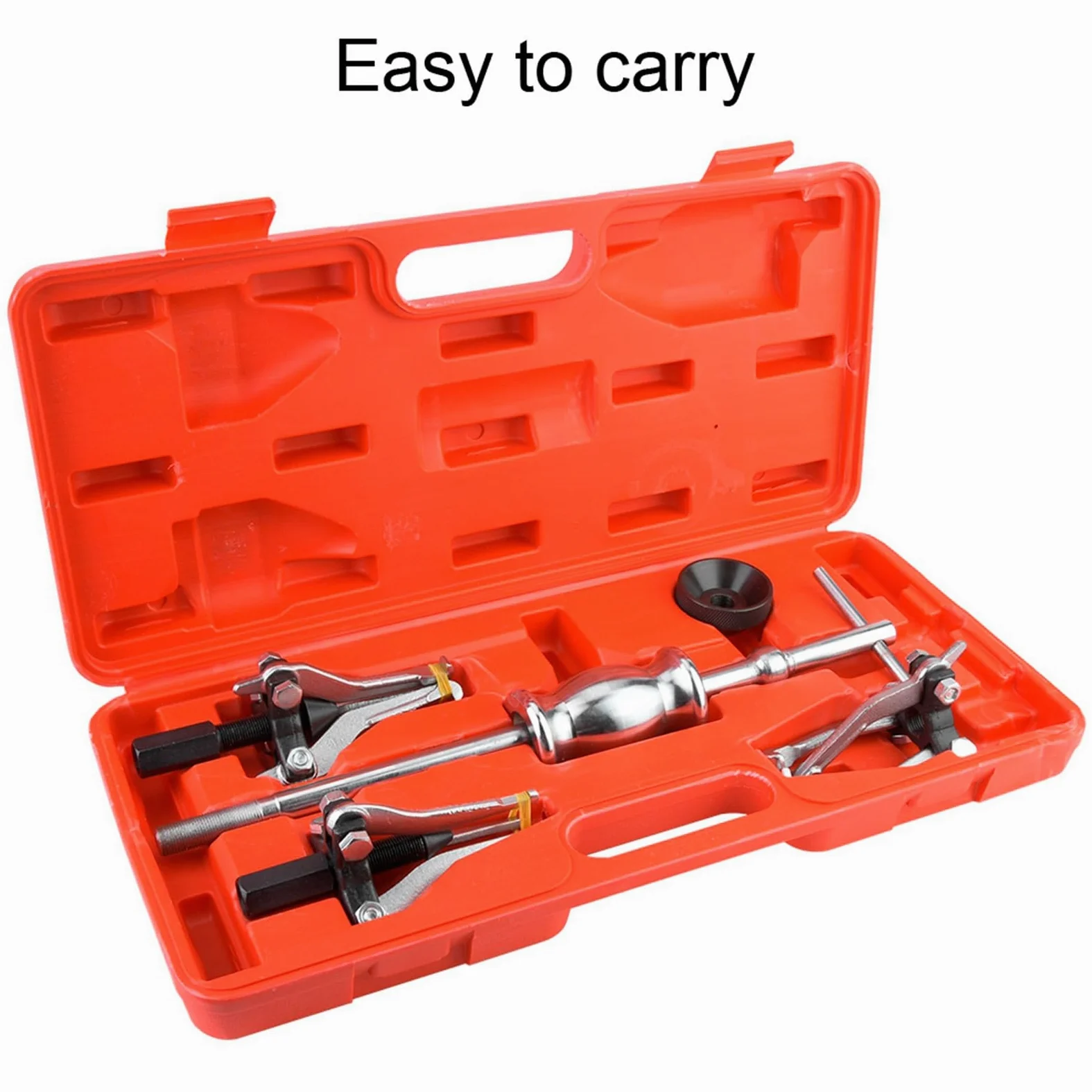 CHICIRIS Extractor de Rodamientos de Engranajes, Kit de Extractor de Rodamientos de Acero Al Carbono con Martillo Deslizante de 1,2 Kg, Herramienta de Extracción Externa Interna de 3 Mordazas de 5