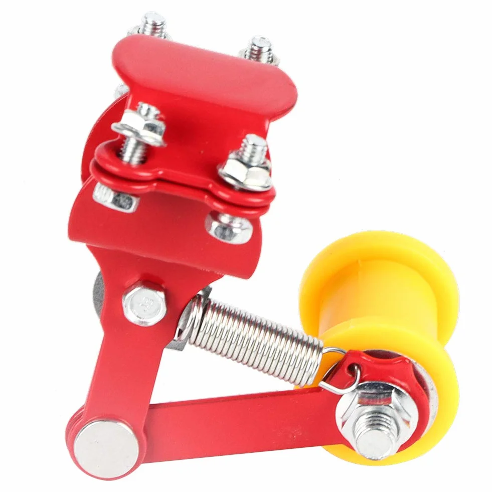 Acouto Perno de Ajuste de Cadena de Motocicleta Universal Tensor de Cadena de Motocicleta Redondo de Hierro y Plástico Negro Ajuste de Holgura de Automática de Rueda de 3,3 Cm para la Mayoría de