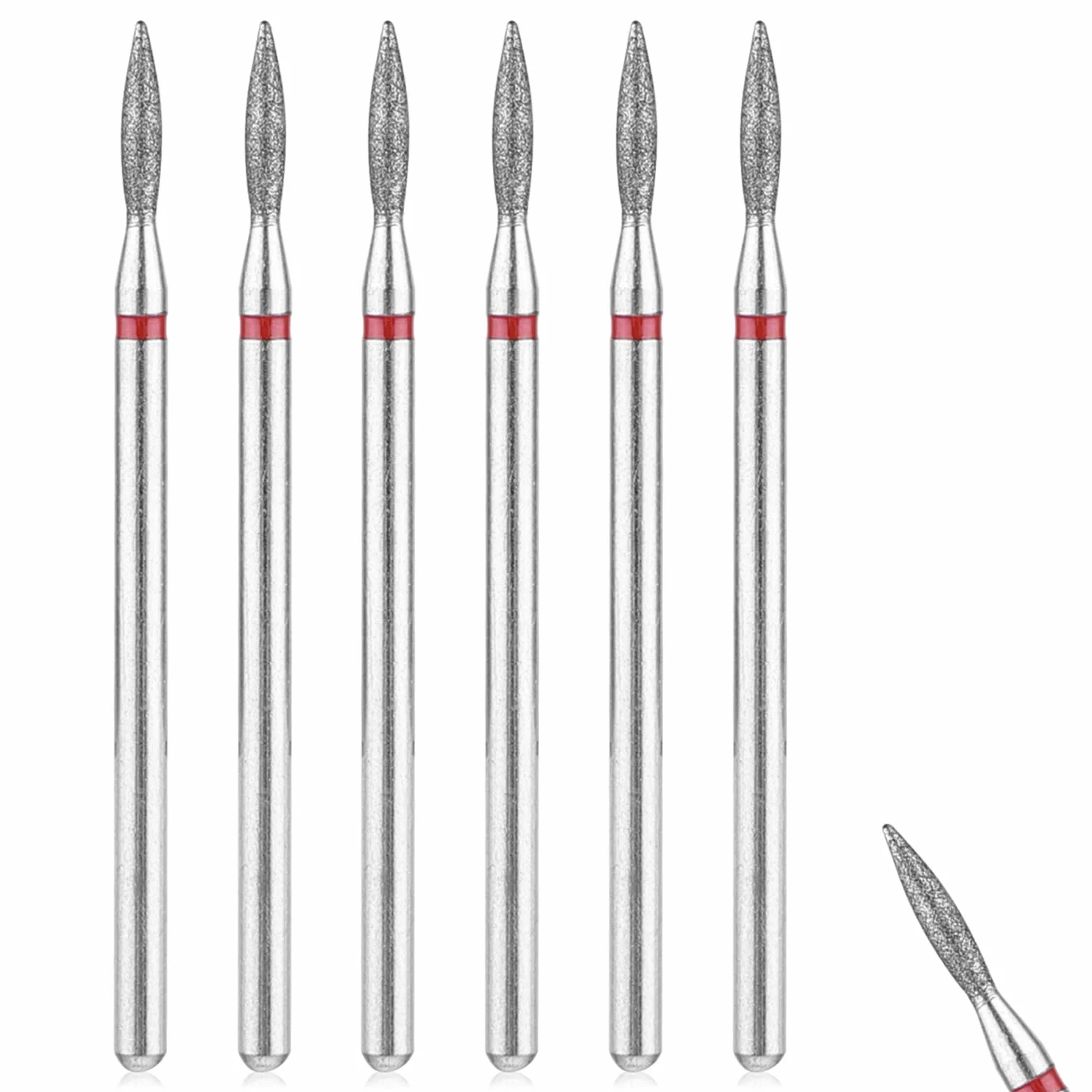 Juego de 6 Brocas para Cutículas Acero Inoxidable con Estuche para Manicura Pedicura Taladro de Diamante Profesional