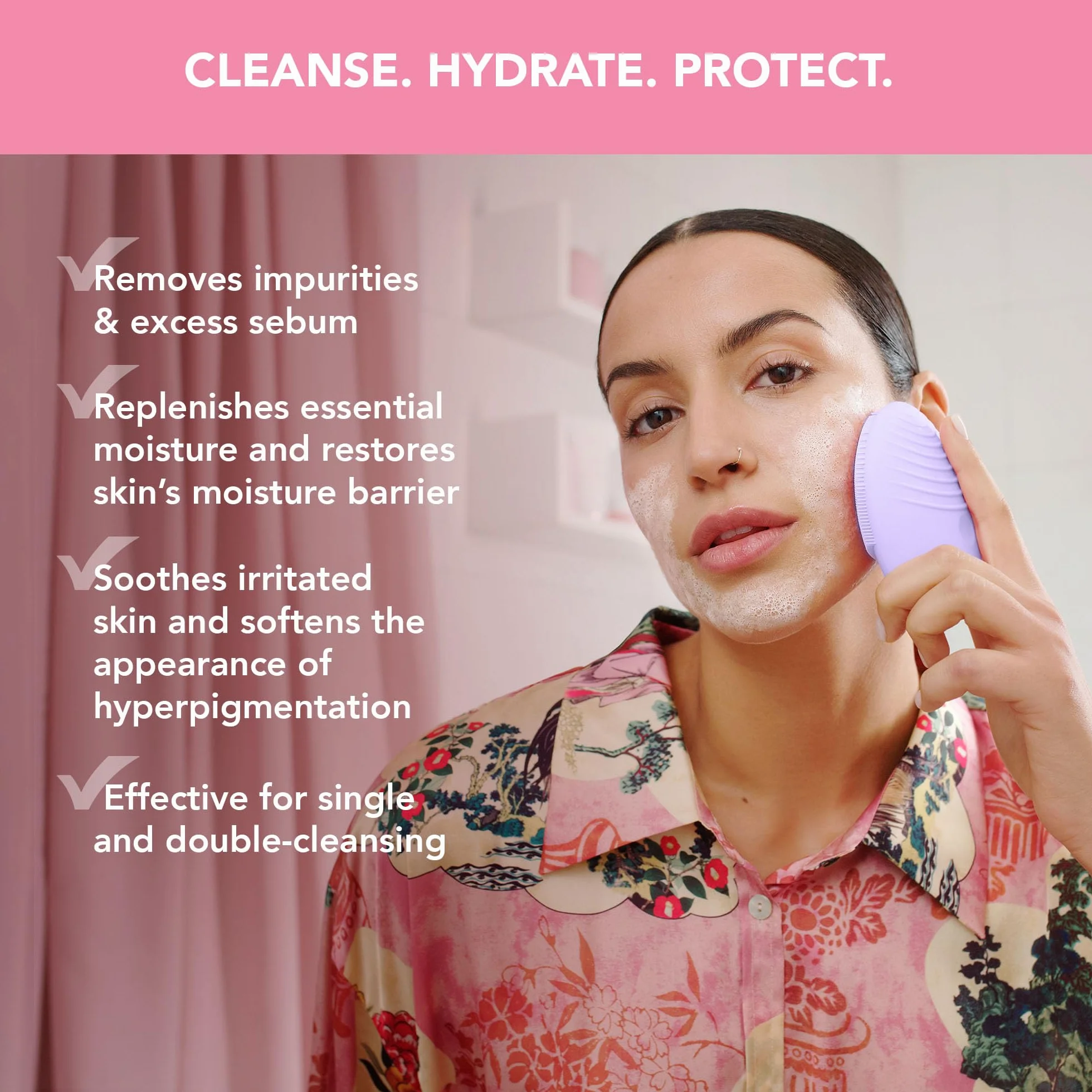 FOREO LUNA 4 Clean Balance Set - Cepillo limpiador facial con LUNA Micro-Foam Cleanser 2.0 100 ml