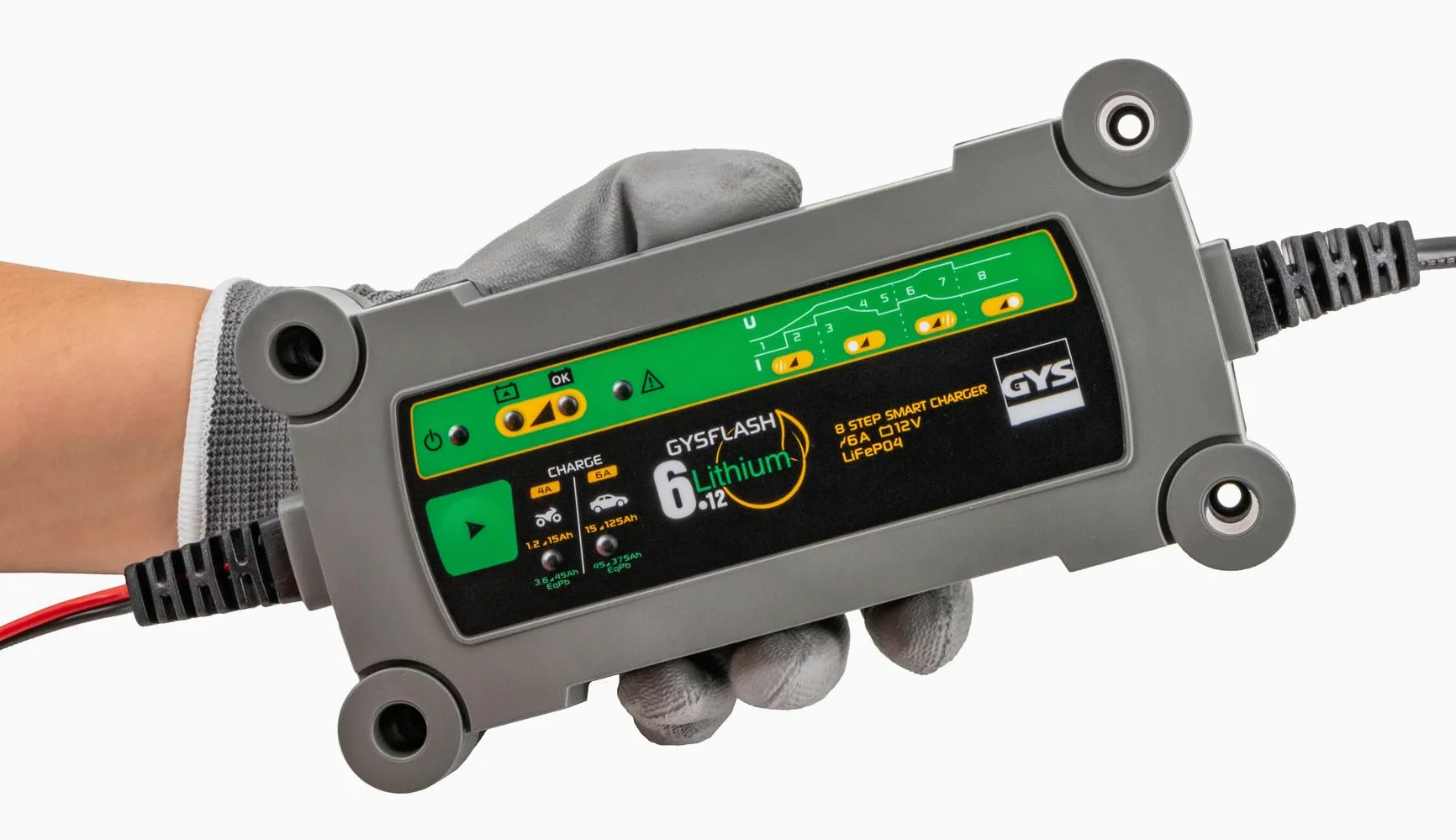 GYS Cargador de batería de Coche para Coche Moto | Potección contra cortocircuito 029729
