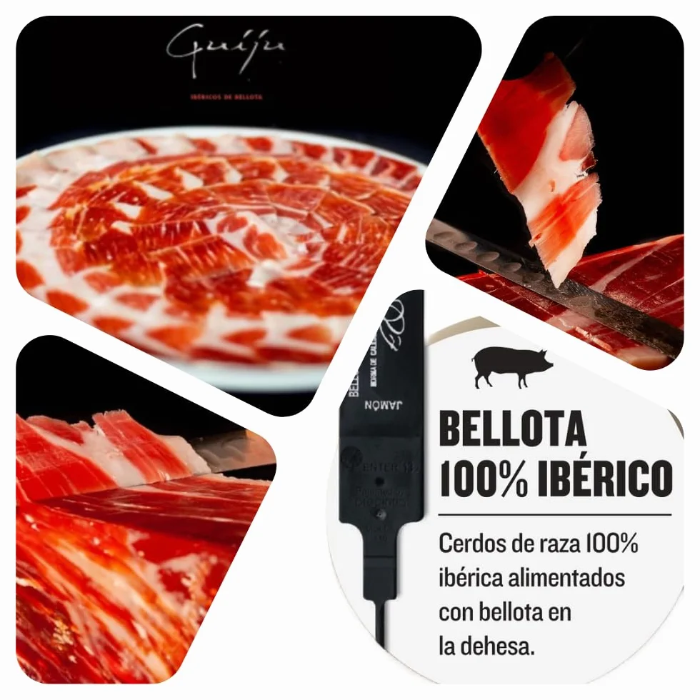 Jamón Ibérico de Bellota 100% Ibérico 10 platos 80 gr Guiju