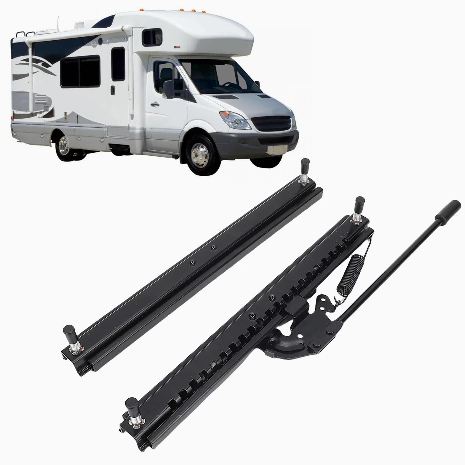 Fydun Juego de Rieles de Asiento Deslizantes Ajustables, Rieles de Acero Laminados en Frío de 320mm para Coche RV