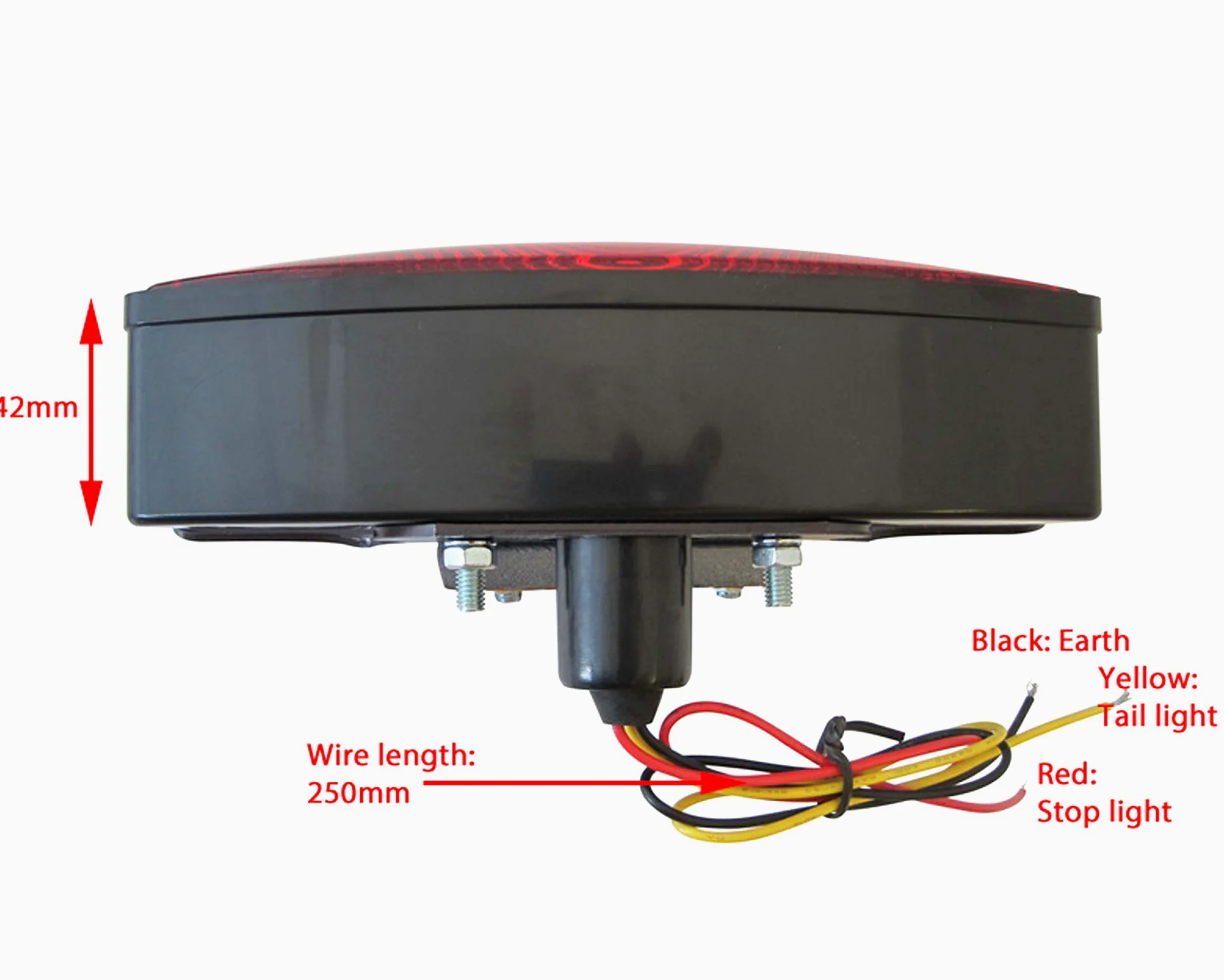 Alchemy Parts Moto LED Luz Trasera con Luces de Matrícula Rojo Lente Negro Soporte