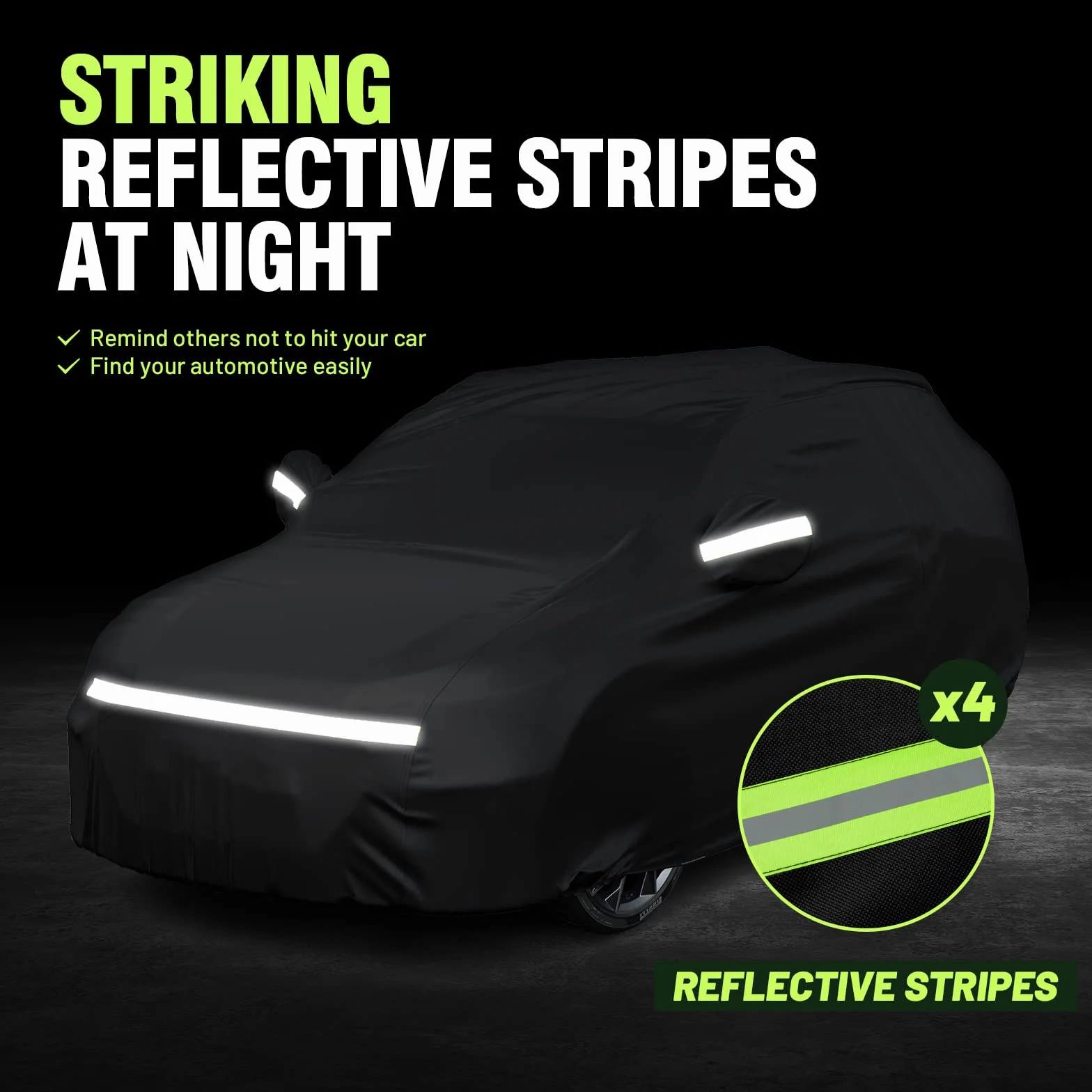 Favoto Cubierta de Coche Impermeable, Funda de Coche Exterior Oxford+Algodón con Cremallera para SUV Compacto Anti-UV Transpirable Resistente al Polvo Lluvia Rasguño Nieve al Aire Libre 465x185x160cm