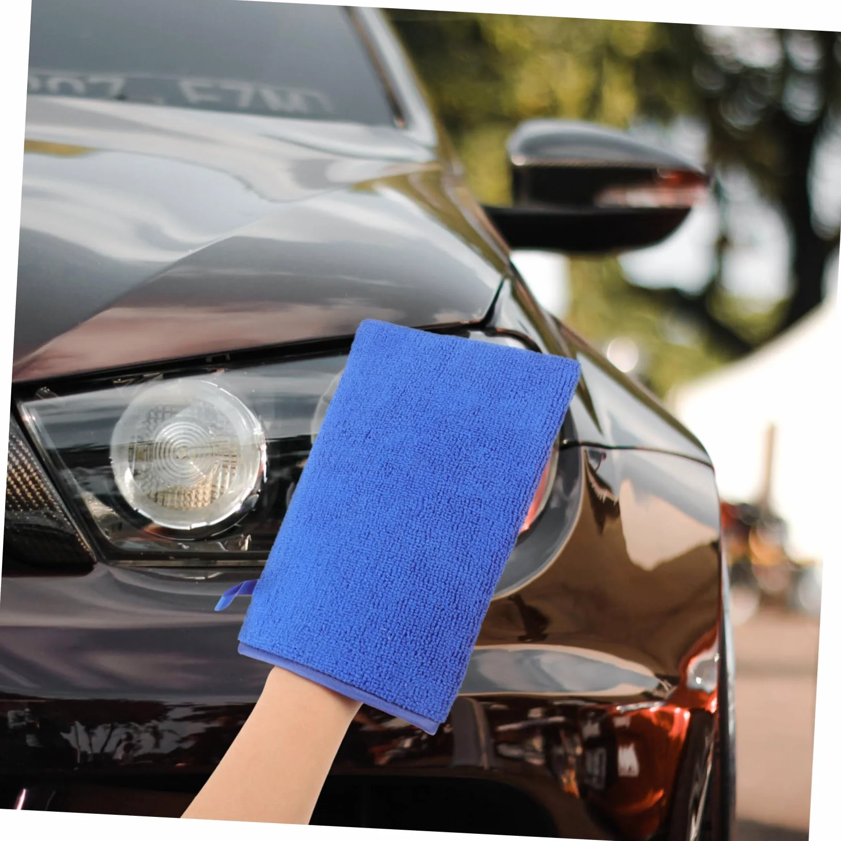 ULTECHNOVO 3piezas Guante Vado De Arcilla para Automóviles Manopla De Limpieza Reutilizable Toalla De Microfibra para Detailing y Pulido Elimina Contaminantes Pintura Azul