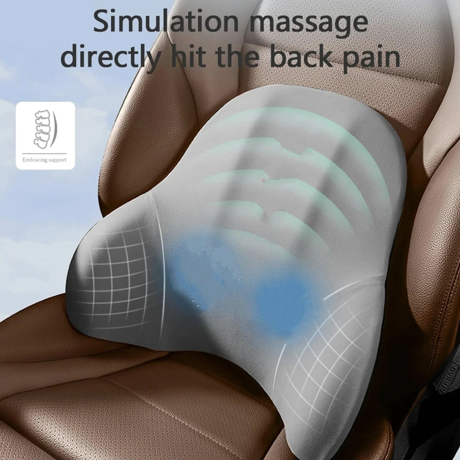 Cervical Reposacabezas Almohadilla de Soporte Lumbar para automóvil, Almohada Espuma viscoelástica para Cuello, para la Cabeza, Cintura y Espalda, reposacabezas(Set 3)