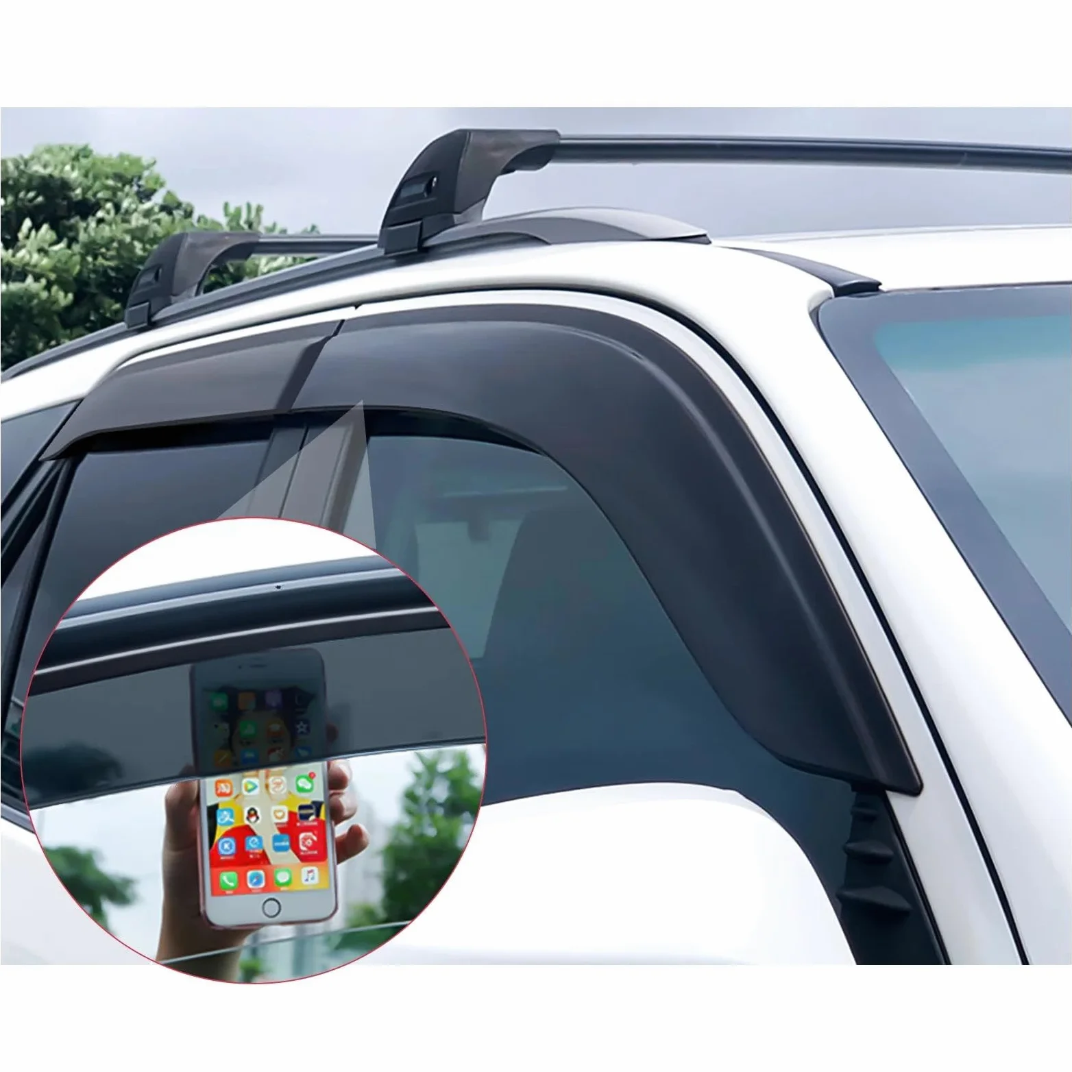 Viseras Viento para Toyota para Fortuner 2015-2020 2021 2022, Doble Cabina, Deflector De Viento, Parasol, Protector contra La Lluvia, Visera para Ventana Guardias Lluvia