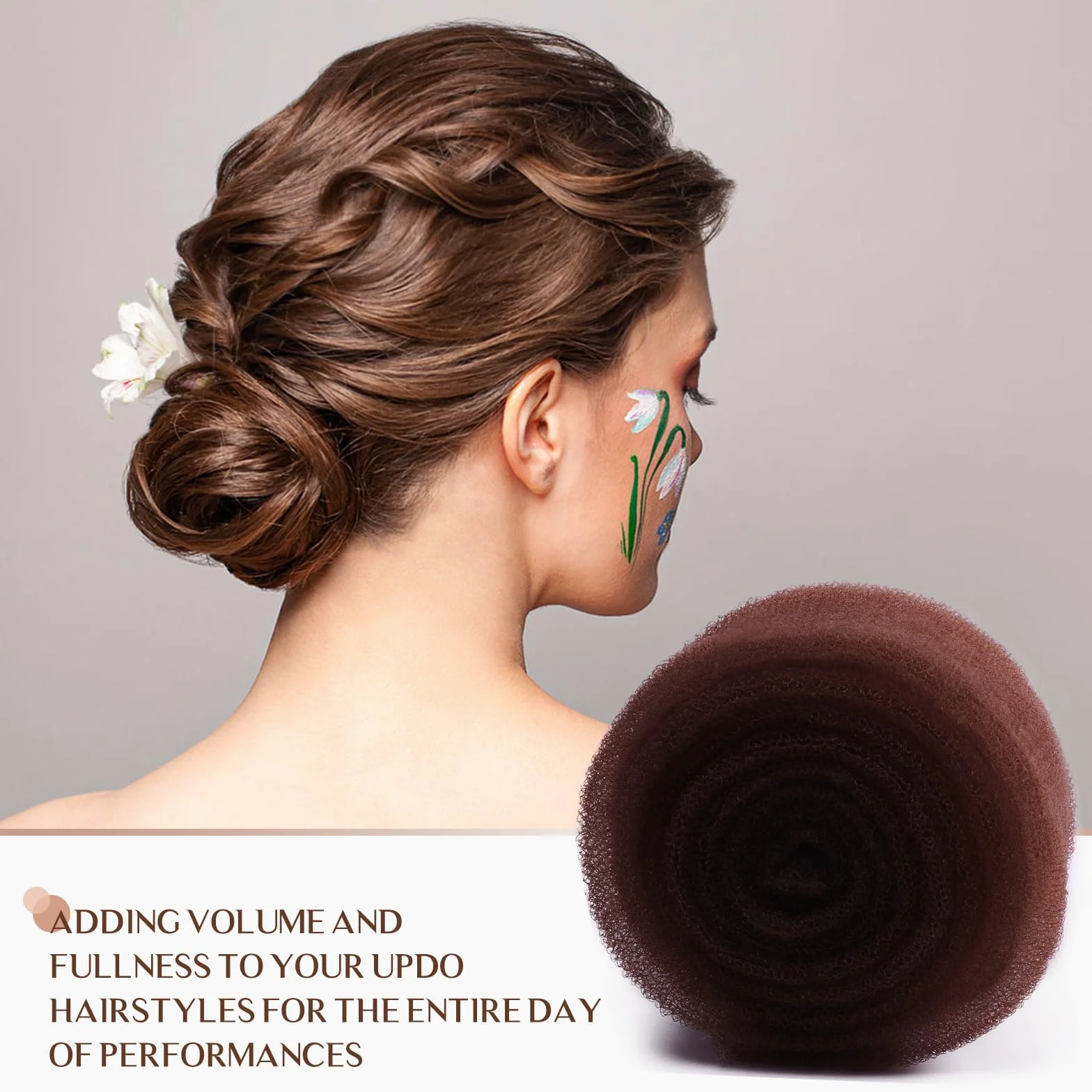 Esponja de pelo para recogido donas de volumen marrón oscuro