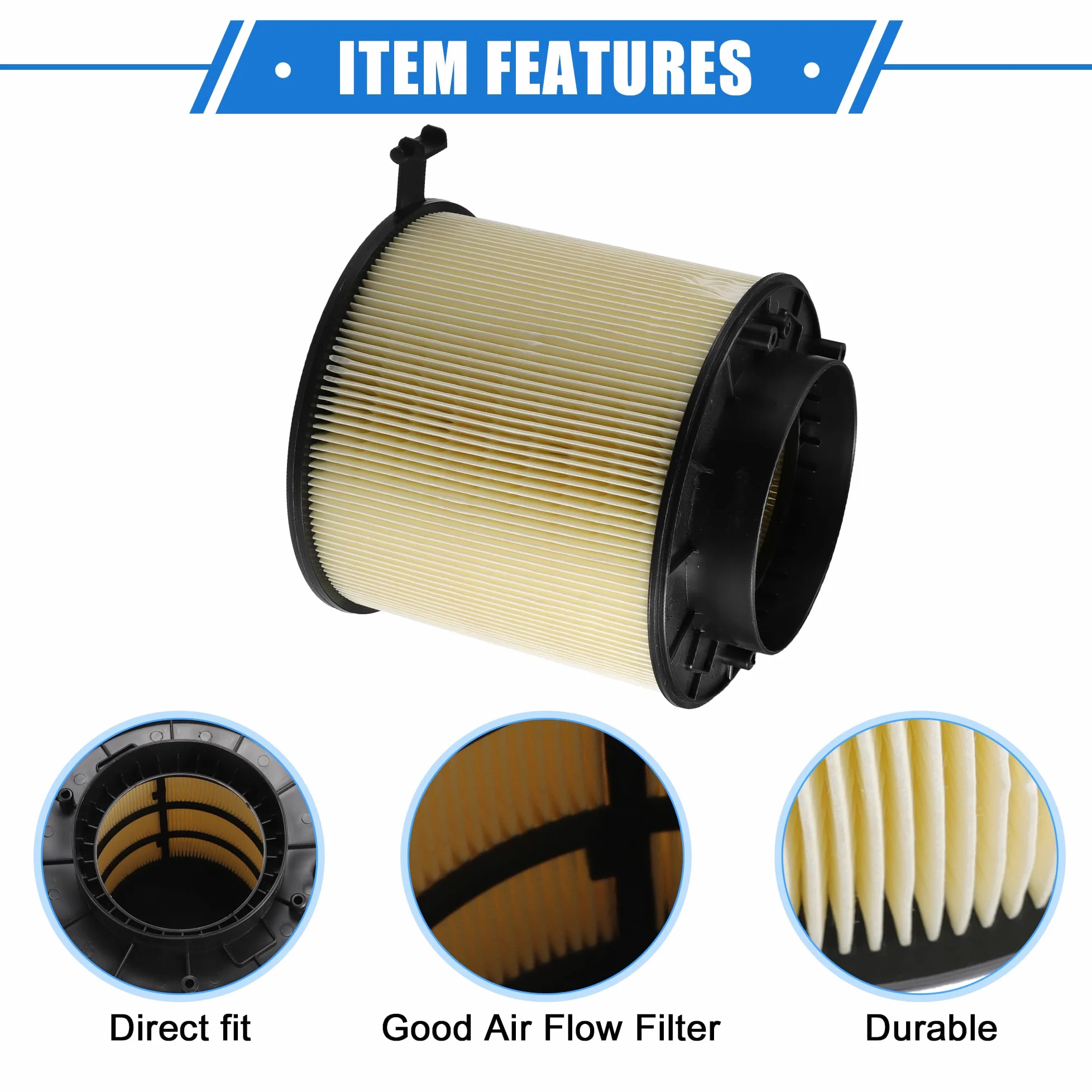 A ABSOPRO Filtro De Aire Del Motor Para Audi Sq5 3.0L V6 14-17 1pc | OE: 8K0133843, Material: PP, Size: 18.5X16.5X16CM, Color: Negro, Beige, Para A4, A5, Q5, S4, S5