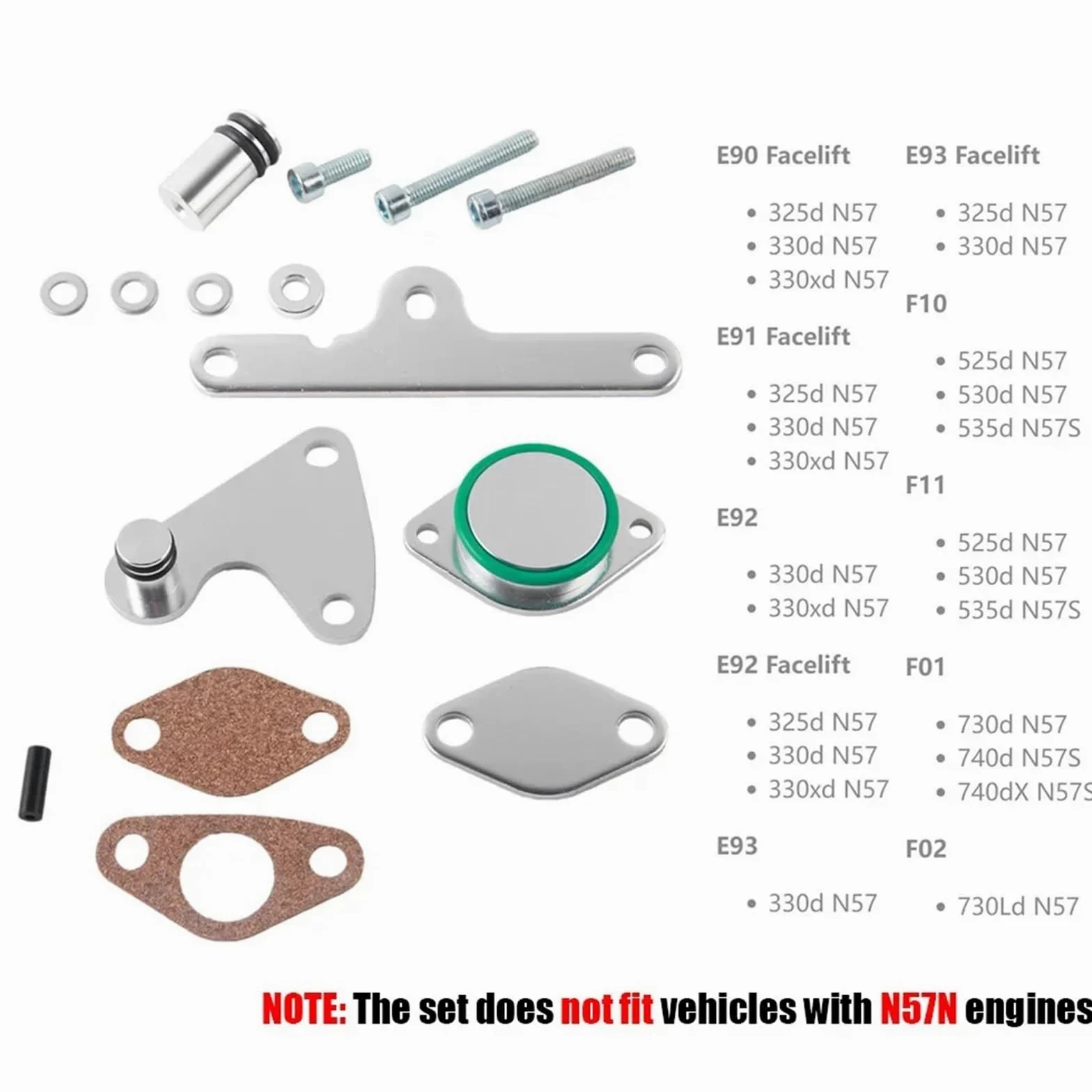 Kits de juntas de aluminio para válvulas compatibles con motores diésel 525d, 530d N57 y N57S. Juego de juntas