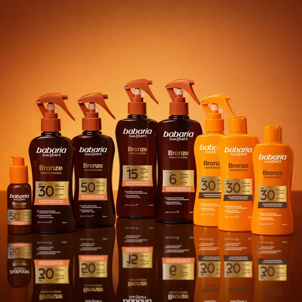 Babaria Bronceador Cuerpo Protector Solar 50 Spray 200 ml Acelerador Bronceado Coral Friendly