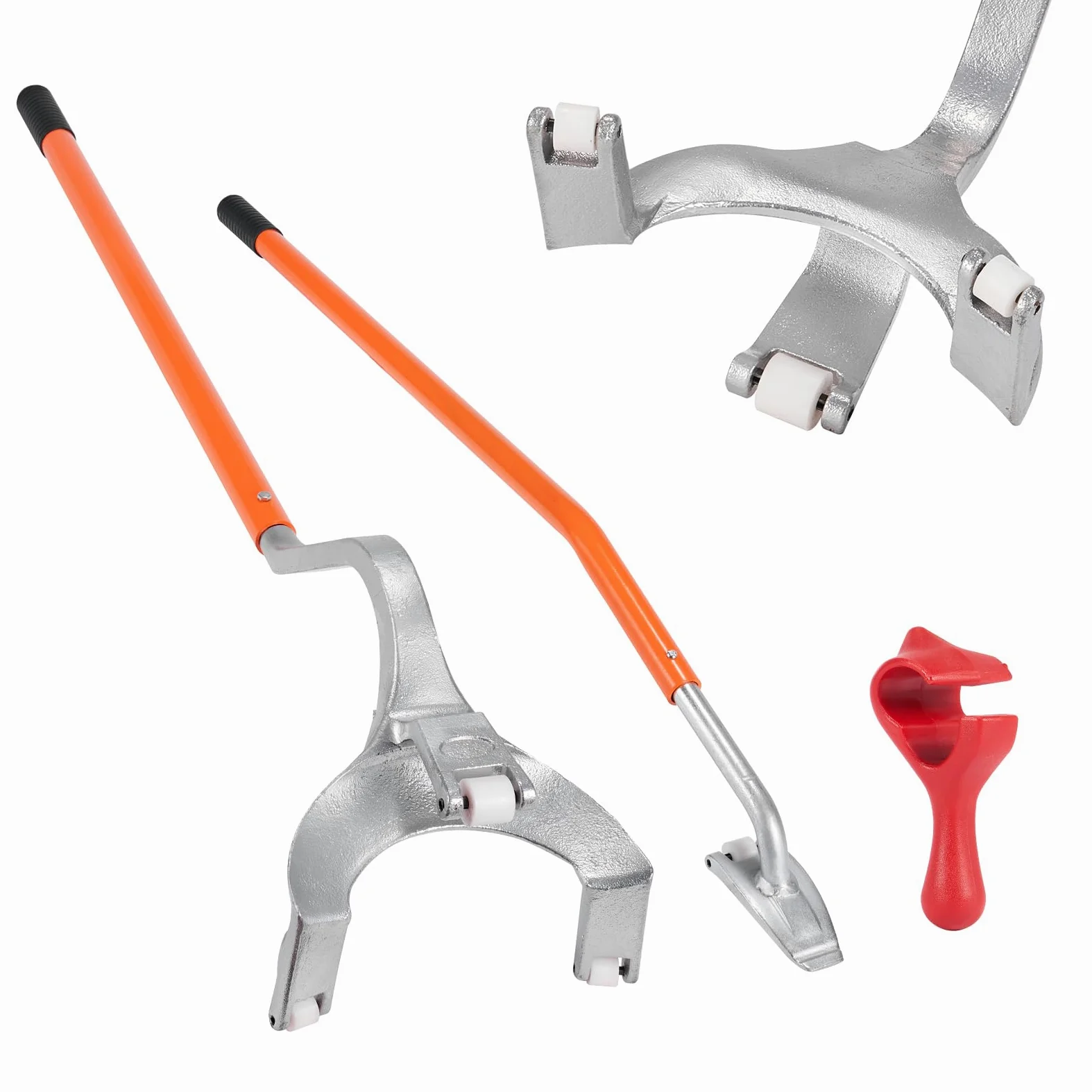 VEVOR Herramienta de Desmontaje de Neumáticos 571-622mm Barra de Acero Manual 3 Herramientas Taloneras para Camiones Coches Naranja