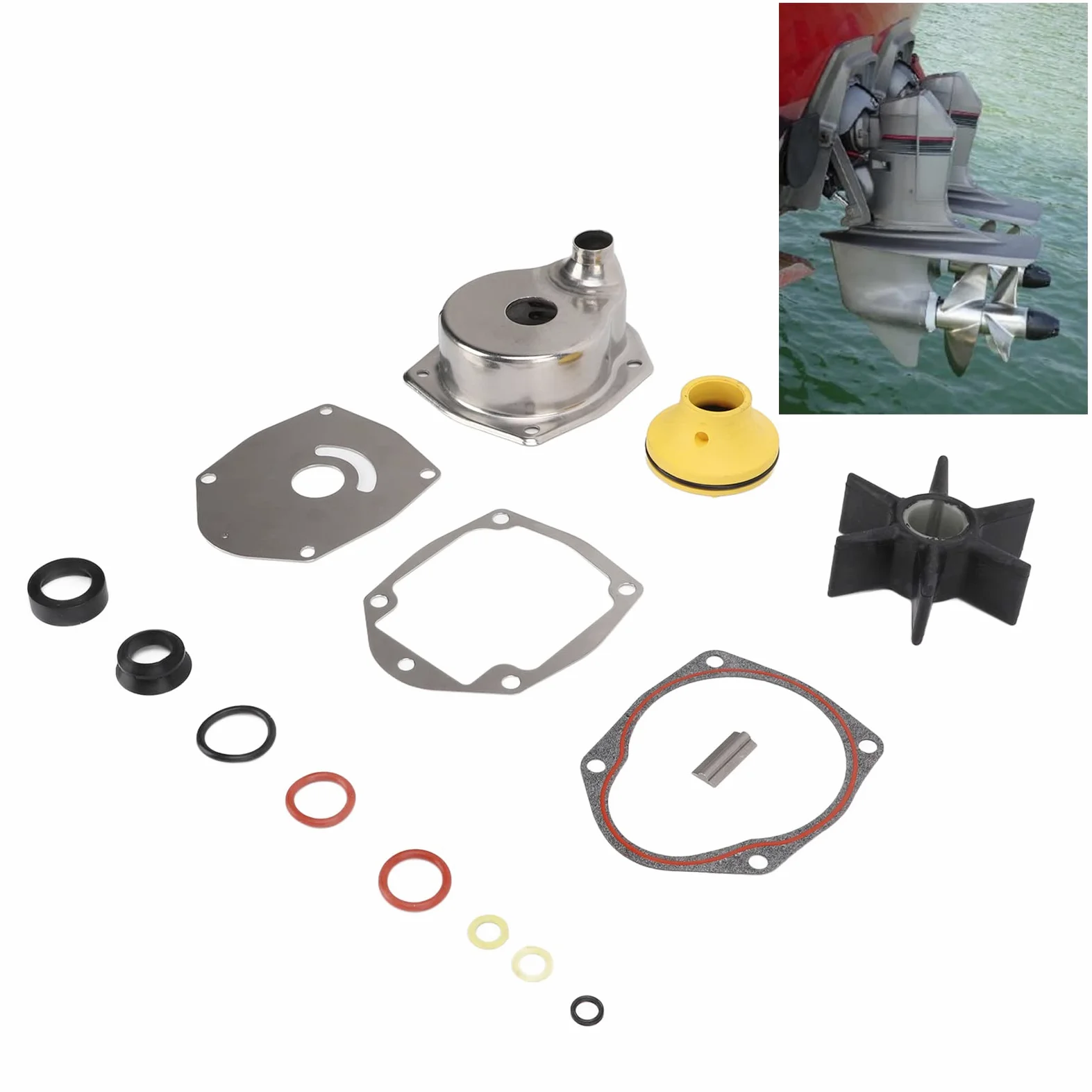 Kit de Reparación de Impulsor de Bomba de Agua 817275Q05 Reemplazo para 200 225 250 Mercruiser Alpha One Gen II 1991 2021 Bombas de Agua de Motor Automotriz Water Impelle