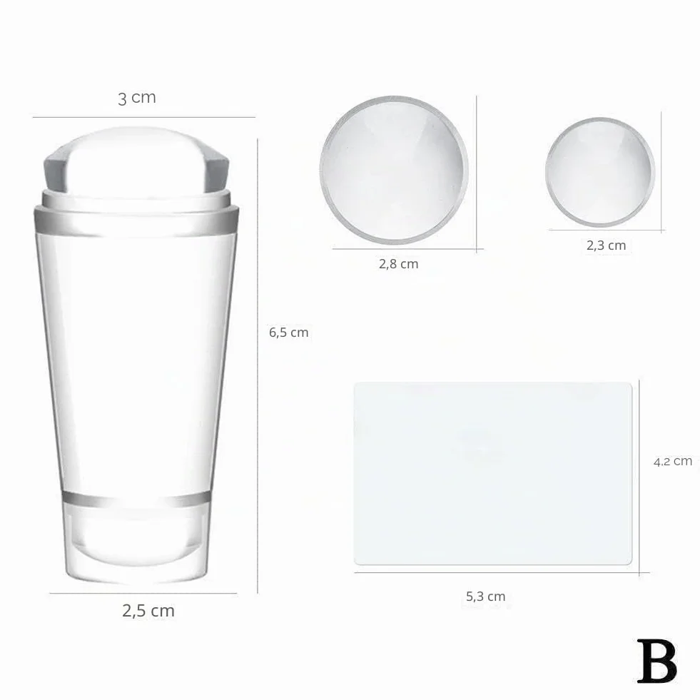 Sello de silicona transparente en gel para puntas de uñas francesas, doble cabeza, herramientas de estampación, manicura