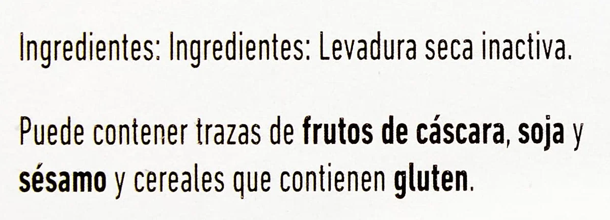 LEVADURA NUTRICIONAL SECA INACTIVA