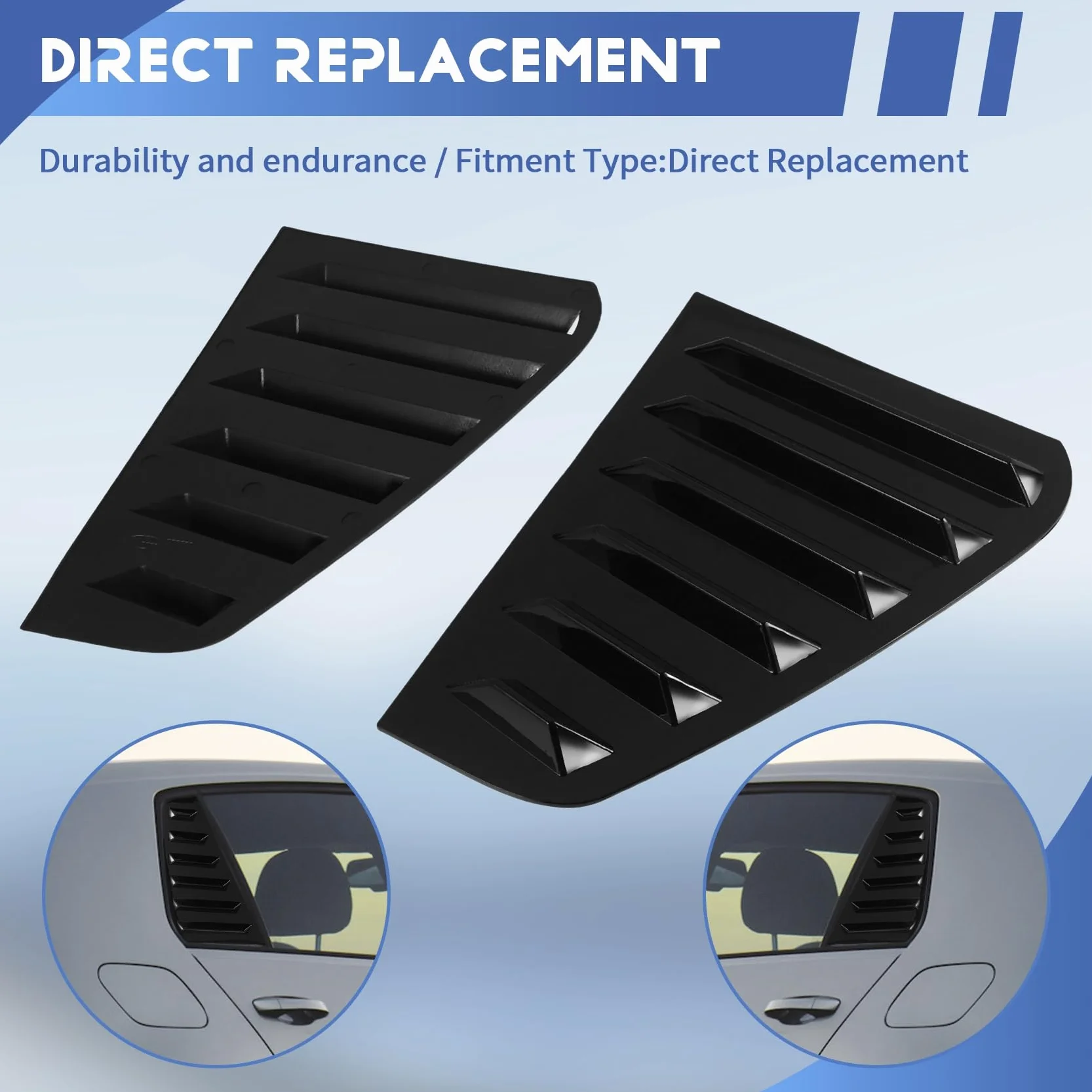Persianas de Ventana Lateral Trasera de Coche, para Golf 7 R 7 7,5 2013-2020 Persianas de Ventana de Estilo de Carreras Cubierta de VentilacióN de Aire Negro