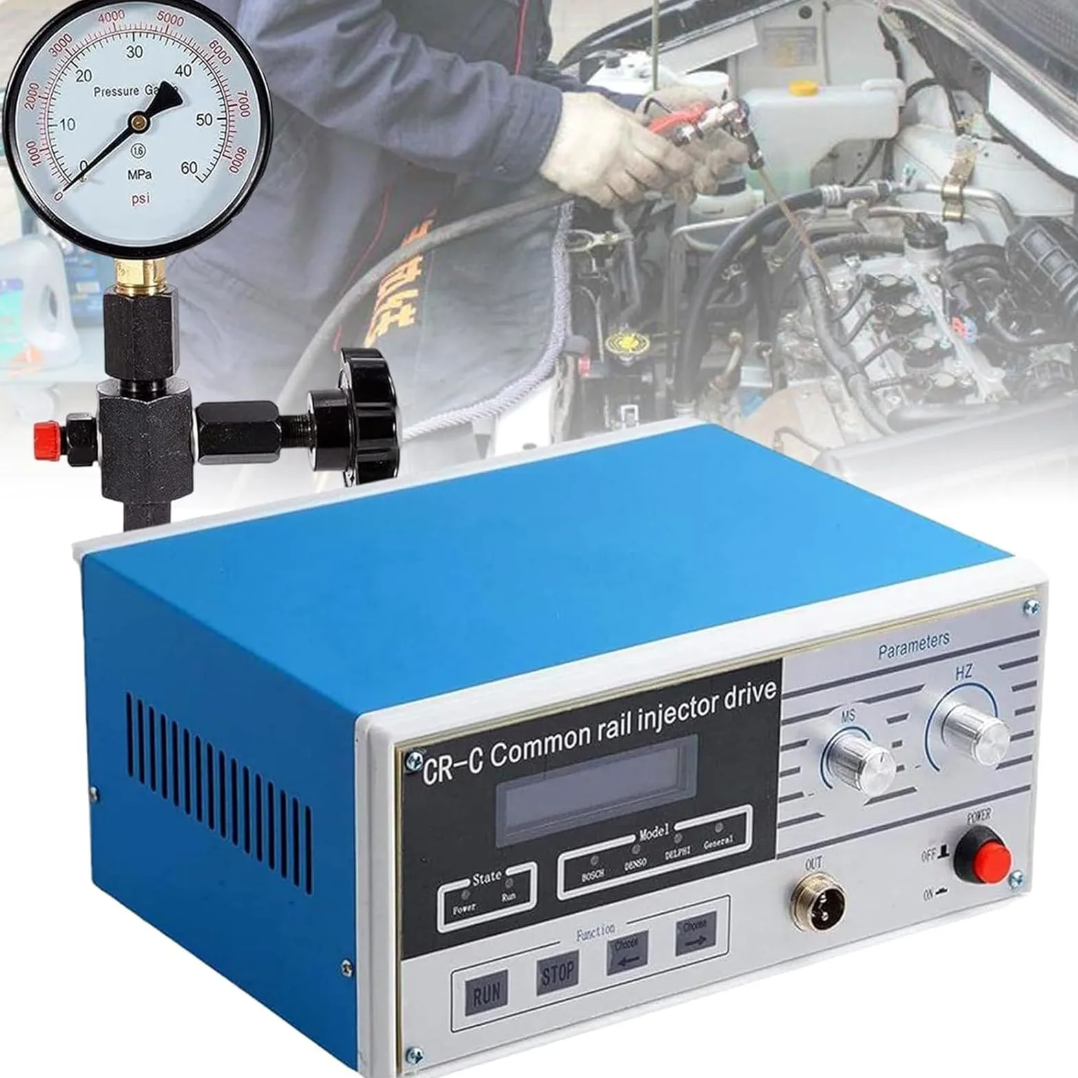 Comprobador de inyectores de Carril común multifunción CR-c + s60h probador de inyectores de Combustible con Palanca Manual para diversas Pruebas y Pruebas