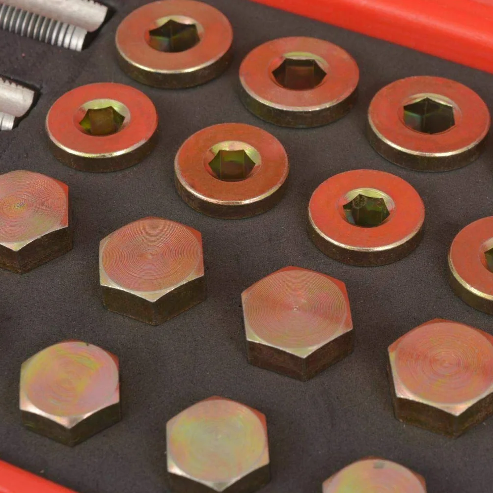 Juego reparacion para rosca carter, tapon carter y cajas de cambio, 64 piezas