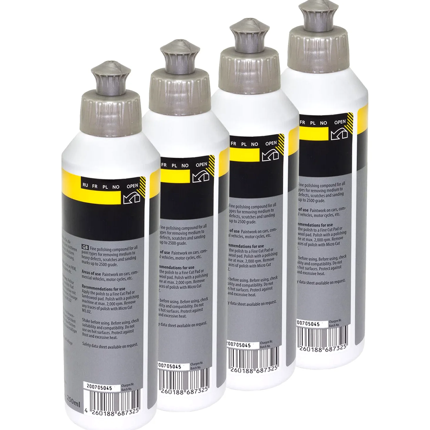 F6.01 Koch Chemie - Pulido fino sin aceite de silicona, 4 unidades de 250 ml