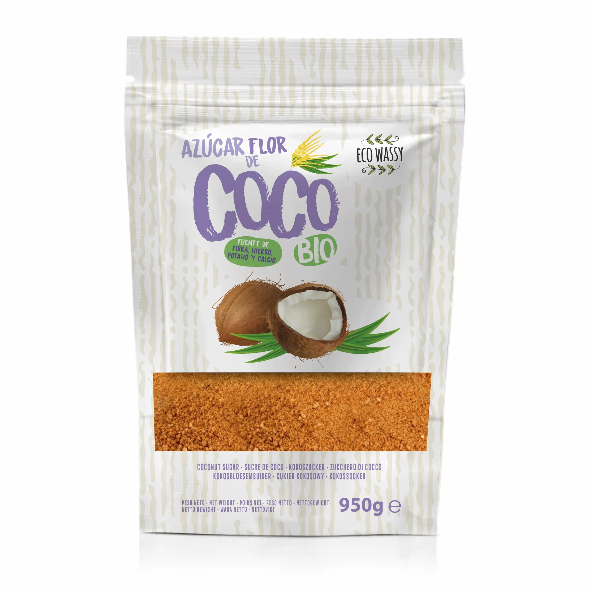 Azúcar De Flor de Coco Orgánico 950g Sin Gluten Bajo Índice Glucémico Vegano