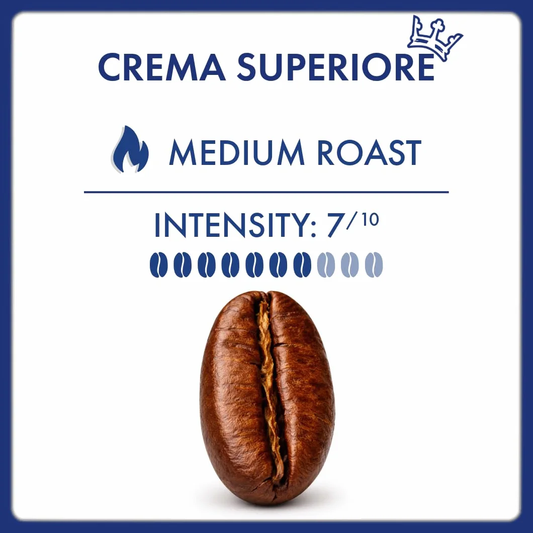 Caffè Borbone Café en Grano Crema Superiore Intensidad 7/10 Mezcla Potente y Refinada 1kg